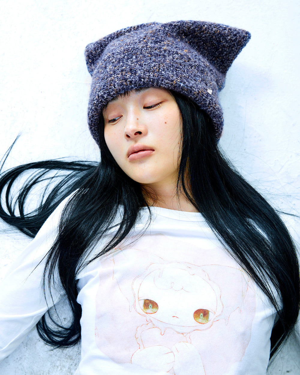 Coyseio - Wide Cat Beanie (Purple) product image 3 | TRAB K-Fashion Australia