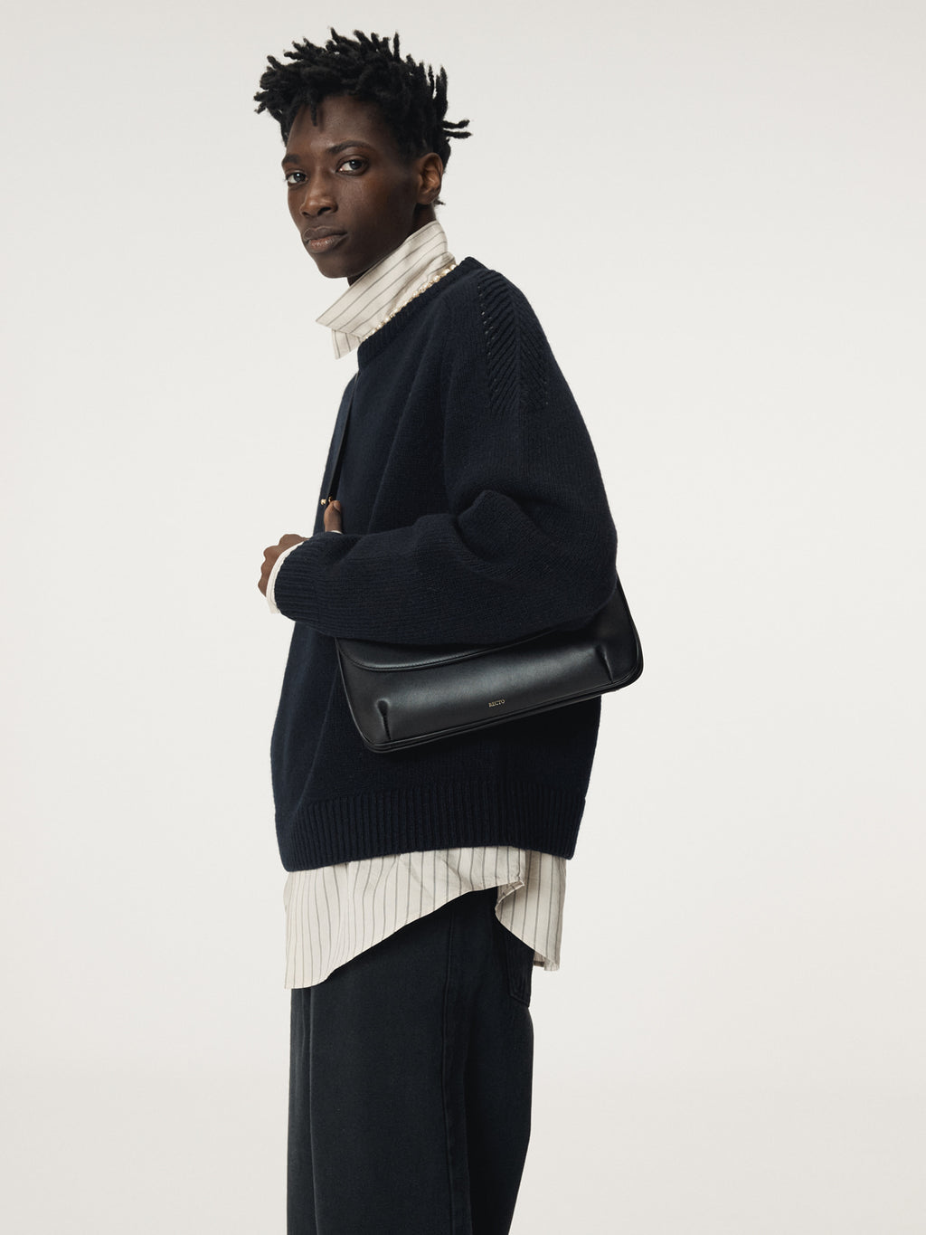 Recto - Shetland Wool Knit Top (Dark Navy) product image 5 | TRAB K-Fashion Australia