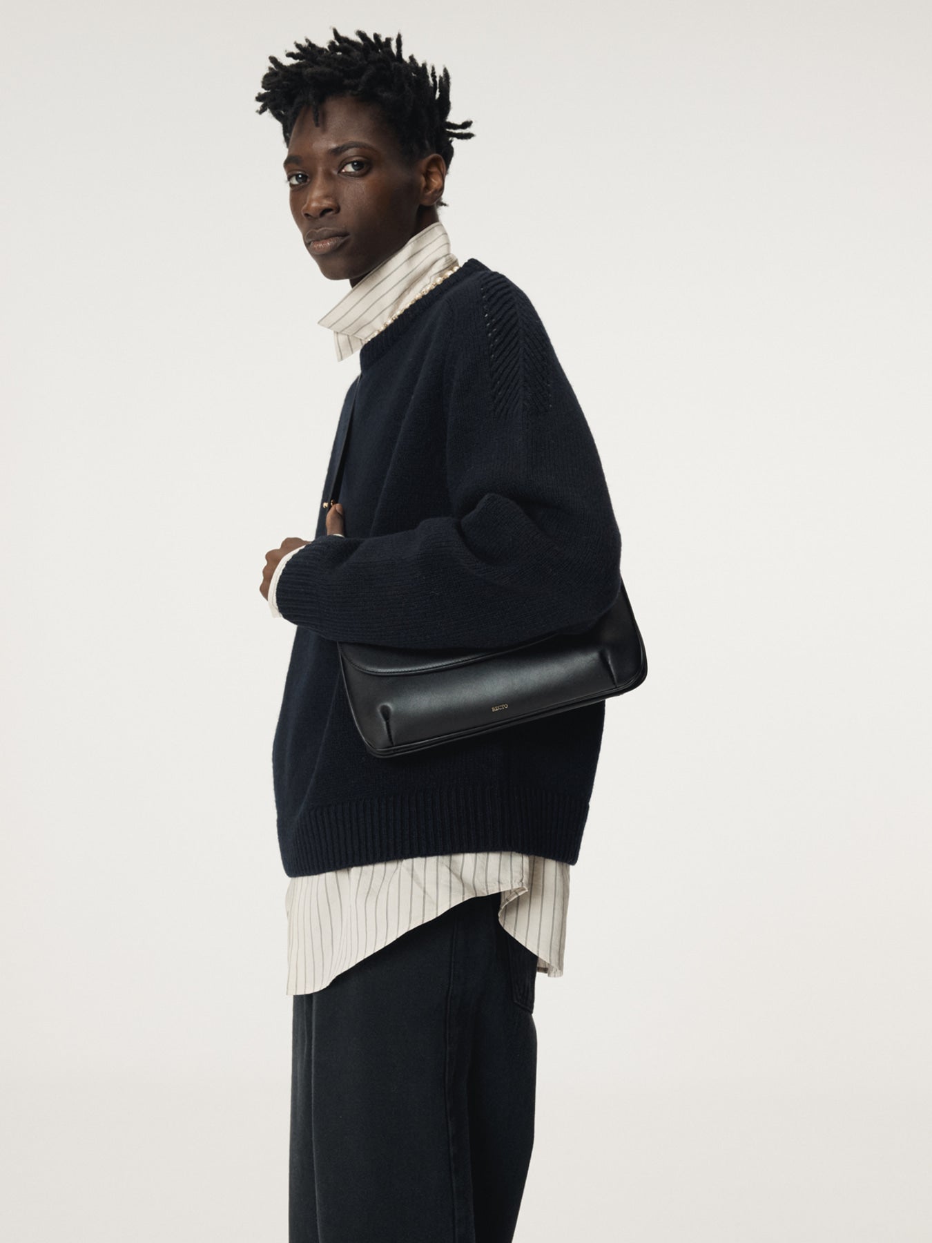 Recto - Shetland Wool Knit Top (Dark Navy) product image 5 | TRAB K-Fashion Australia