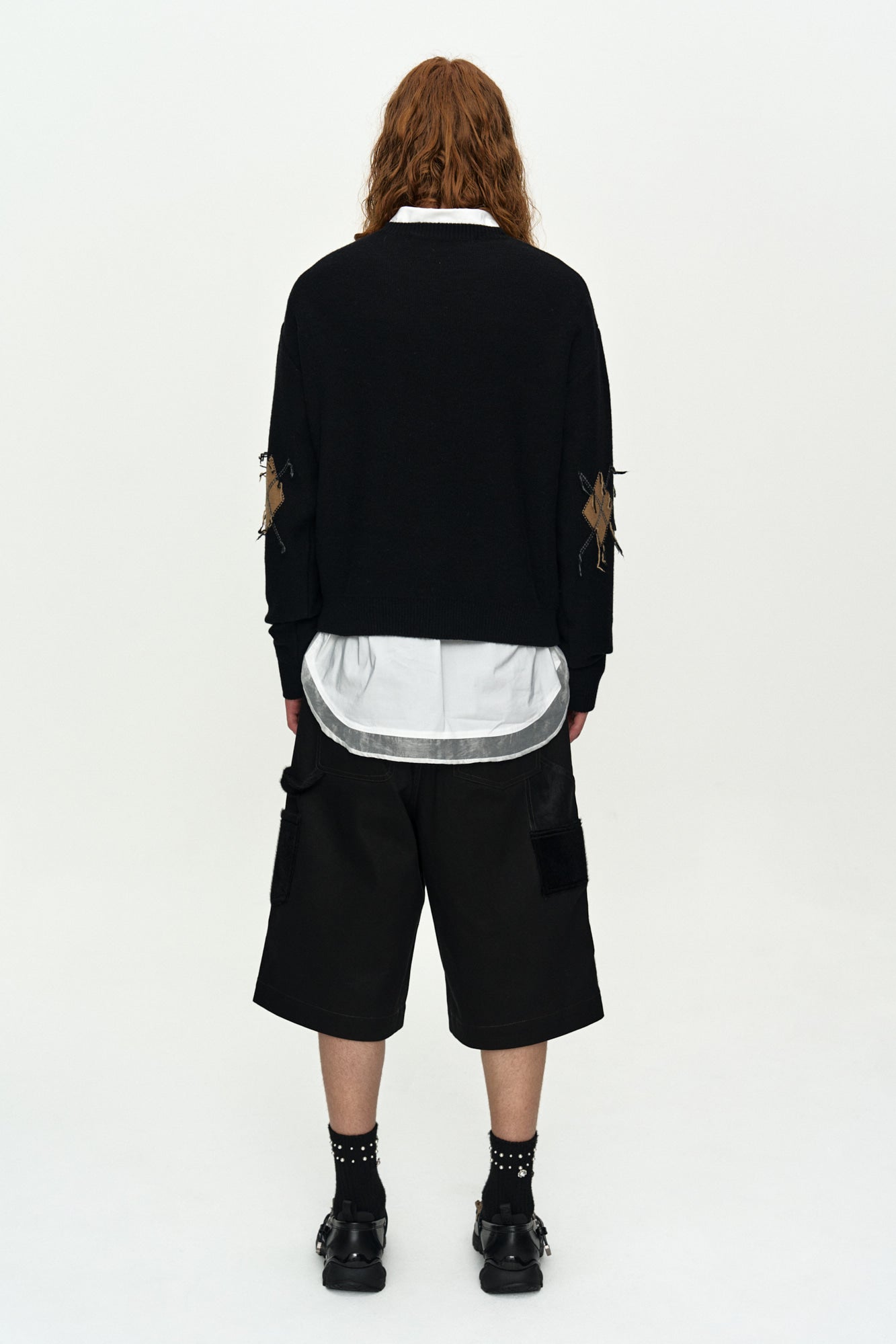 Andersson Bell - Tom Argyle Crew-Neck Sweater (Black) product image 2 | TRAB K-Fashion Australia