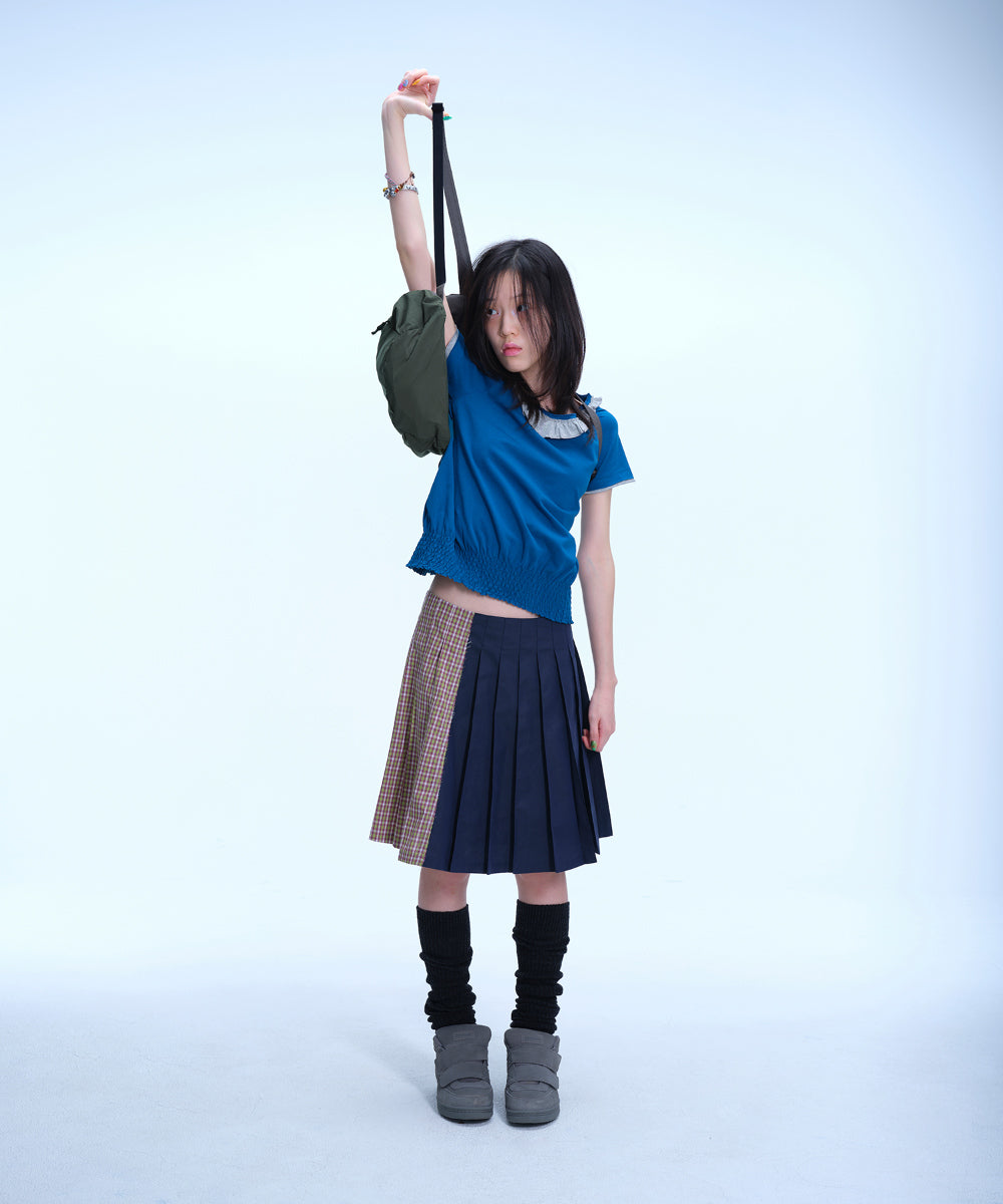Coyseio - Triple Layer Pleated Skirt (Navy) product image 2 | TRAB K-Fashion Australia