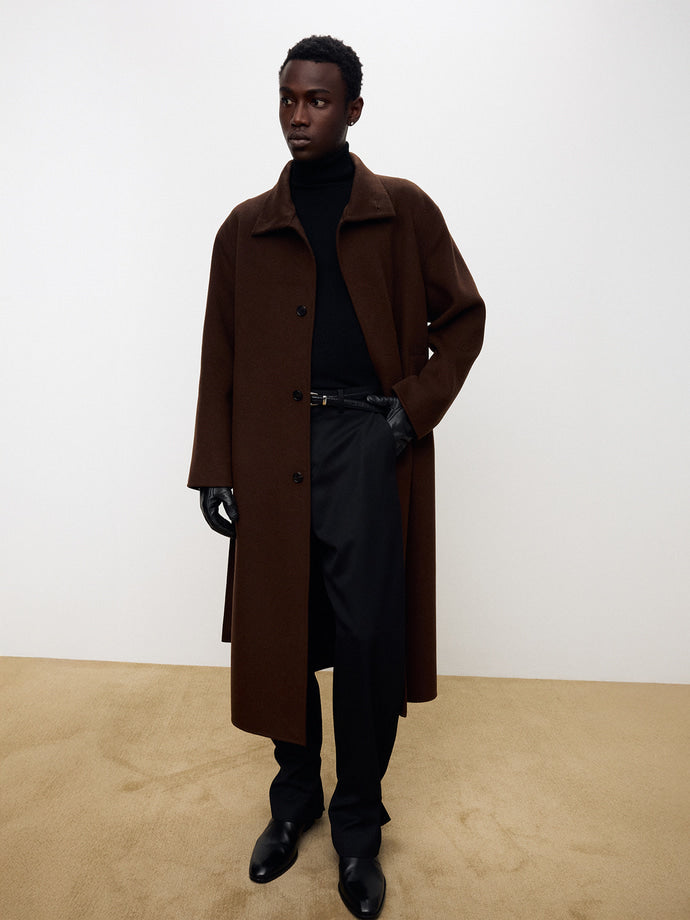 Tonywack - Hand-Made Wool Cashmere Stand-Collar Coat (Penny Brown) product image 6 | TRAB K-Fashion Australia