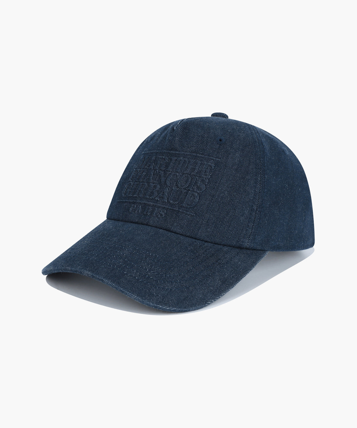 Marithe & Francois Girbaud - Embo Classic Logo 5-panel Herringbone Denim Cap (Indigo) product image 1 | TRAB K-Fashion Australia