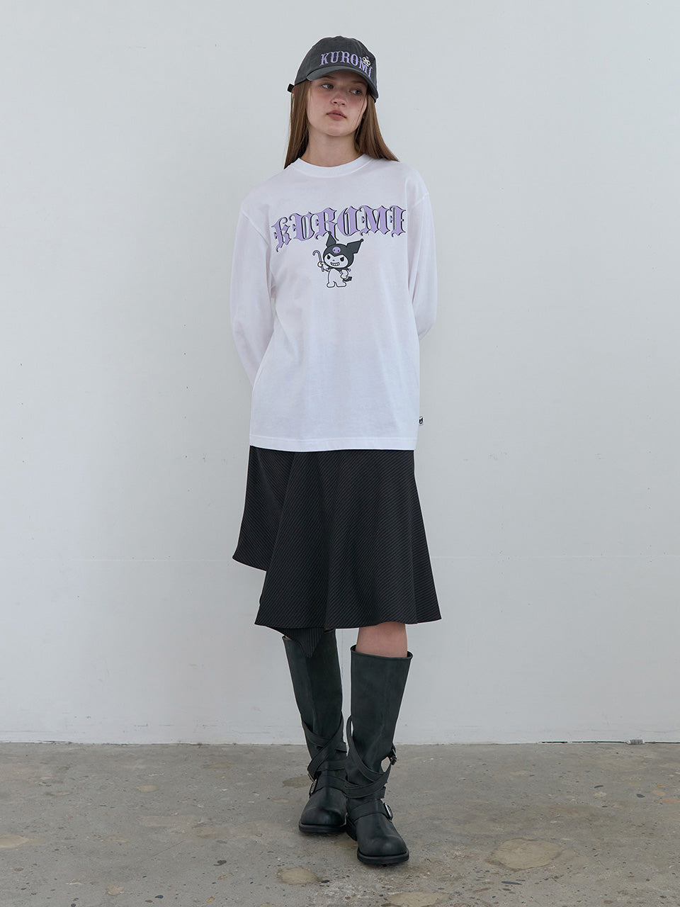 Kijun - Kuromi Logo Cap (Charcoal) product image 5 | TRAB K-Fashion Australia