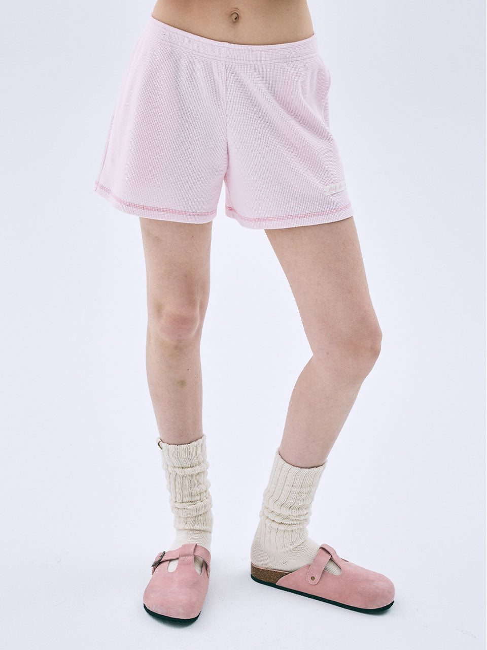 Mardi Mercredi - Waffle Shorts Essential (Pink) product image 1 | TRAB K-Fashion Australia