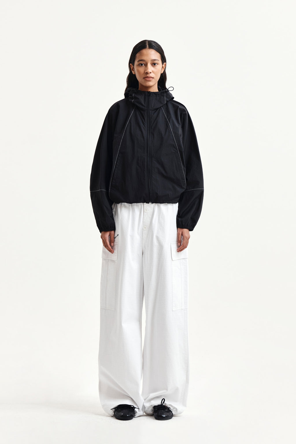 Matin Kim - Drawstring Hem Cargo Pants (Ivory) product image 11 | TRAB K-Fashion Australia