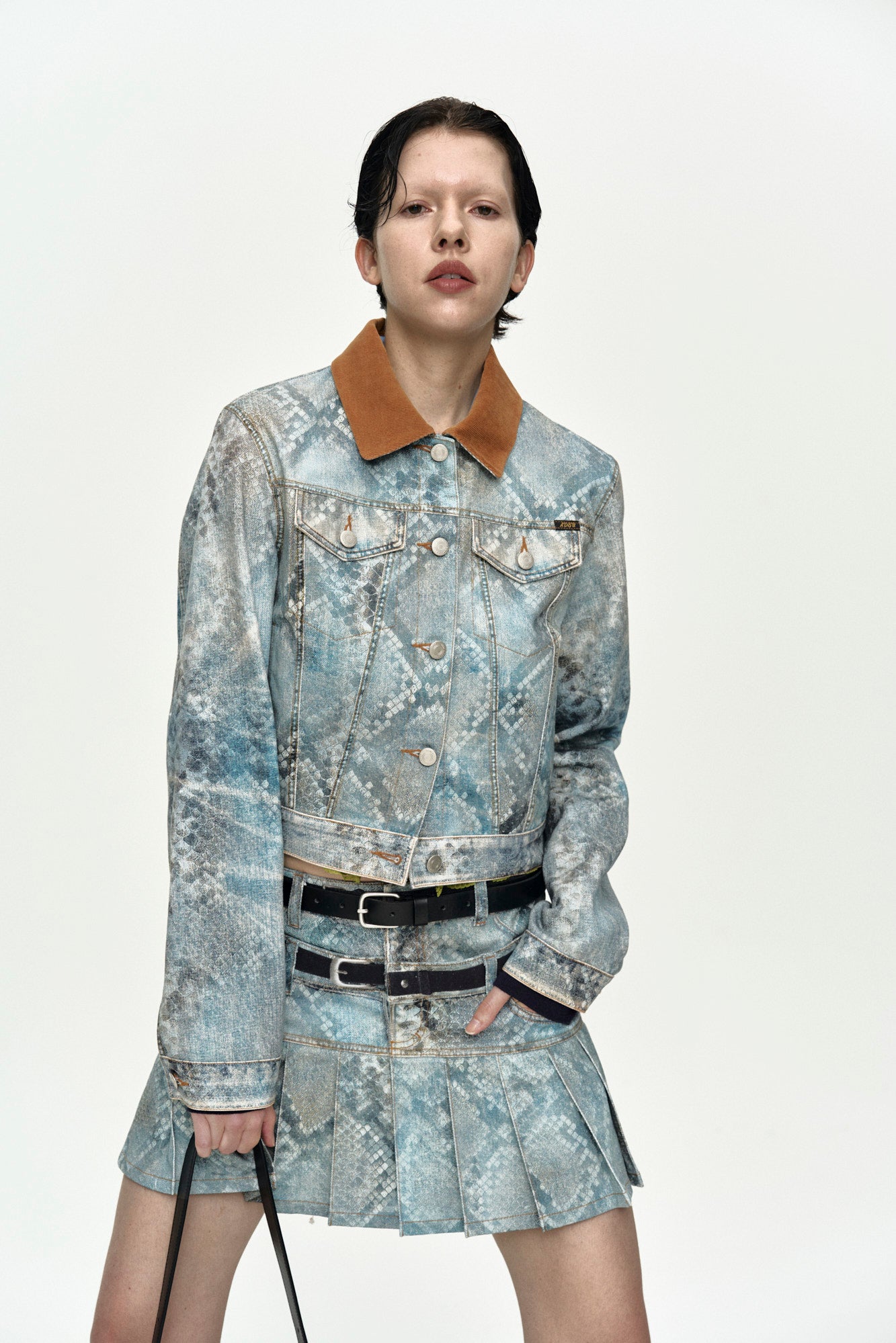 Andersson Bell - Python Fade Denim Printed Jacket (Blue) product image 3 | TRAB K-Fashion Australia