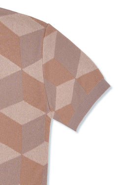 Ioedle - Infinite Grid Short Sleeve Knit (Pink) product image 1 | TRAB K-Fashion Australia