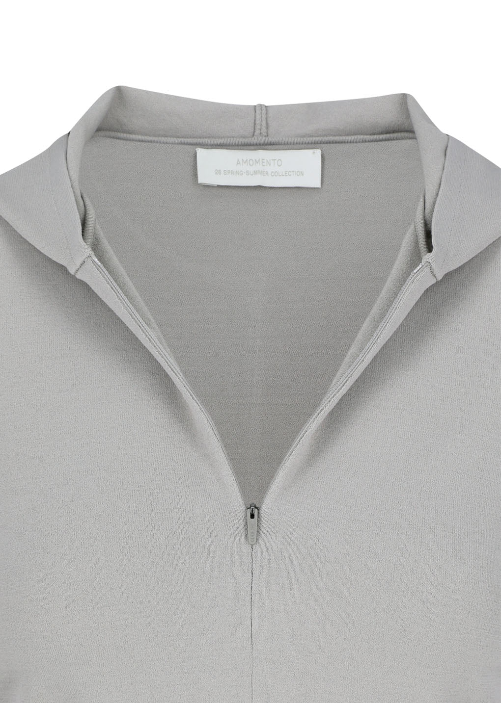 Amomento - Half Zip-up Knit Hoodie (Grey Beige) product image 6 | TRAB K-Fashion Australia