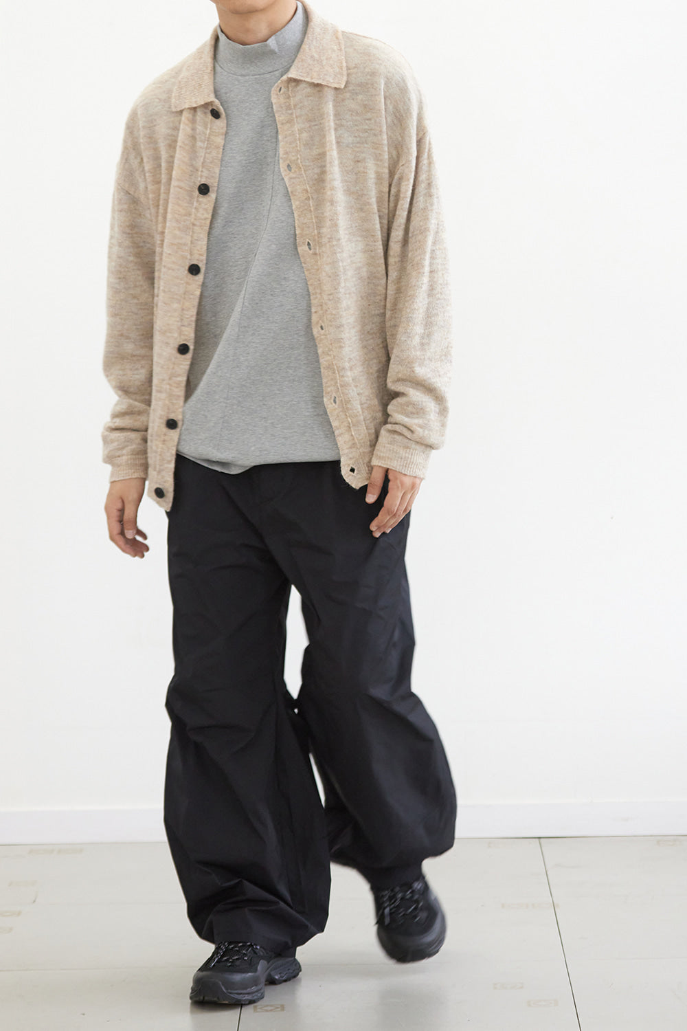 Hatchingroom - Mohair Collar Cardigan (Beige) product image 3 | TRAB K-Fashion Australia