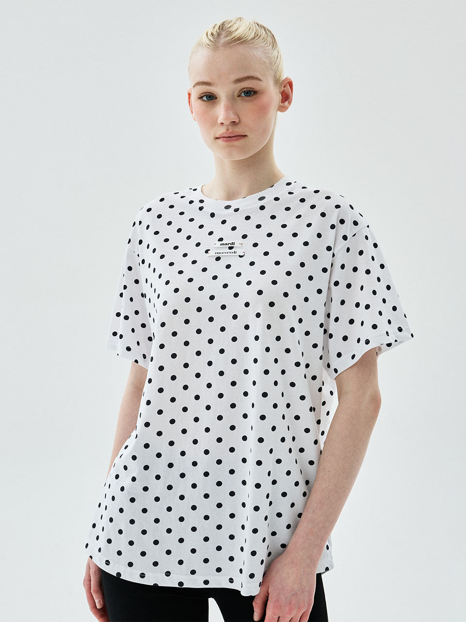 Mardi Mercredi - Tshirt Dot Double Label (White) product image 1 | TRAB K-Fashion Australia
