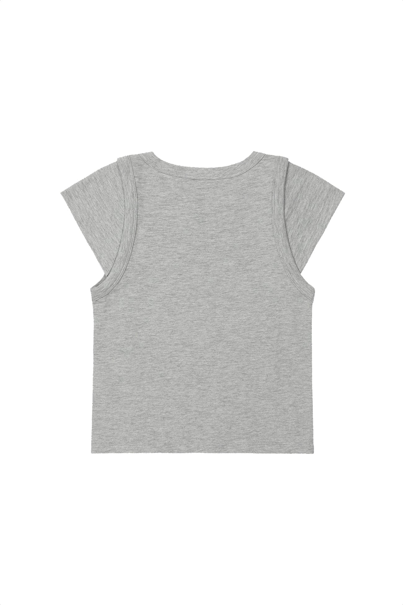 Deinet - Slub Cap Sleeve T-Shirt (Grey) product image 2 | TRAB K-Fashion Australia