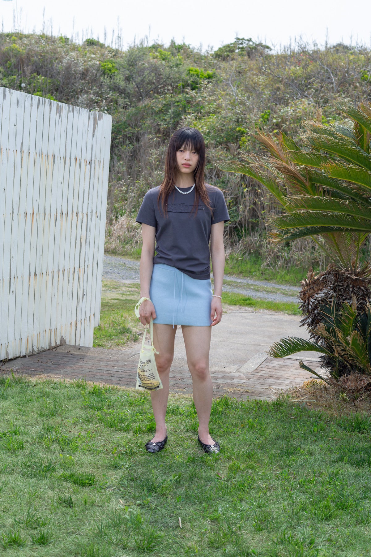 Matin Kim - Applique Logo Patch Top (Charcoal) product image 7 | TRAB K-Fashion Australia