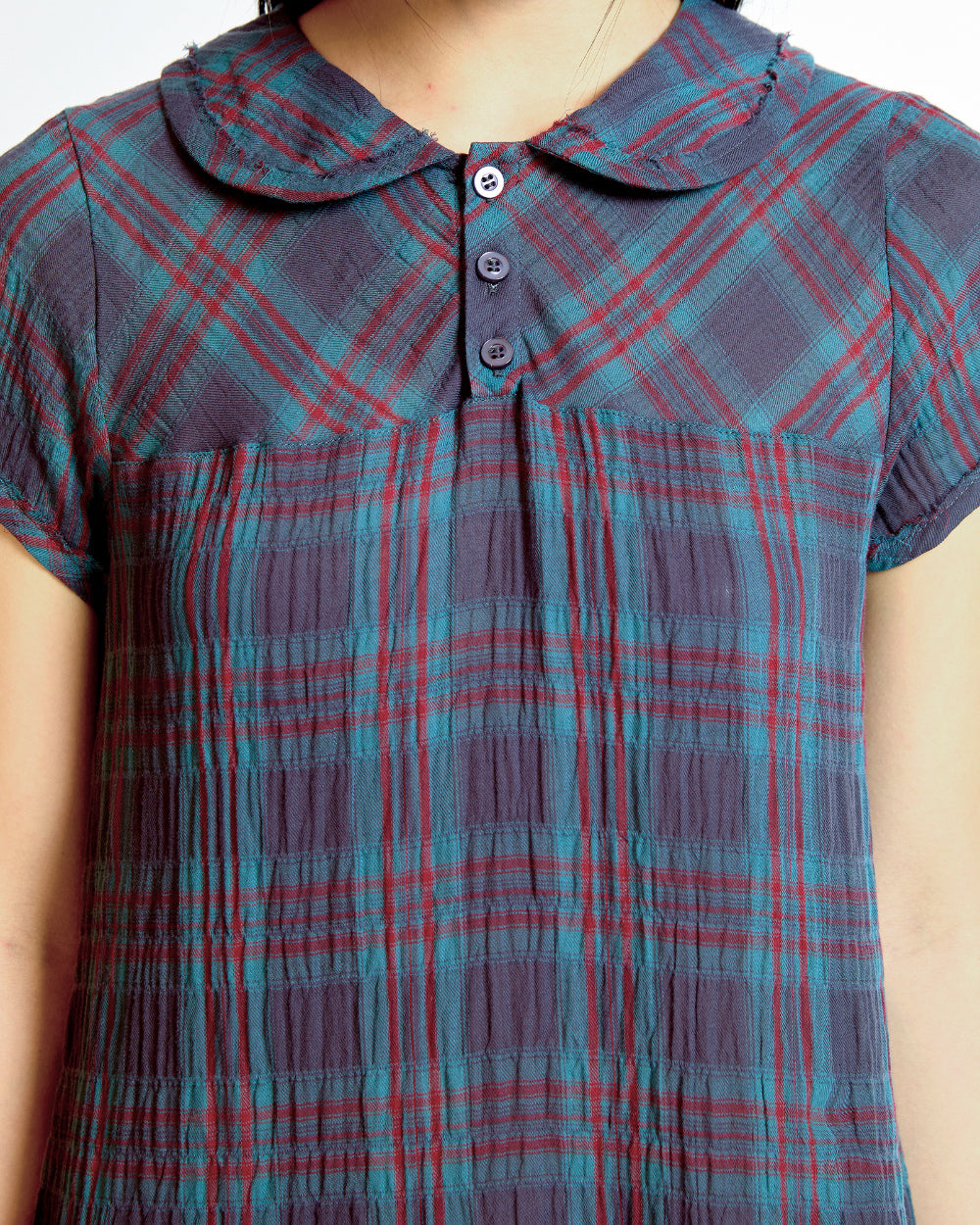 Coyseio - Raw Edge Check One Piece (Purple) product image 7 | TRAB K-Fashion Australia