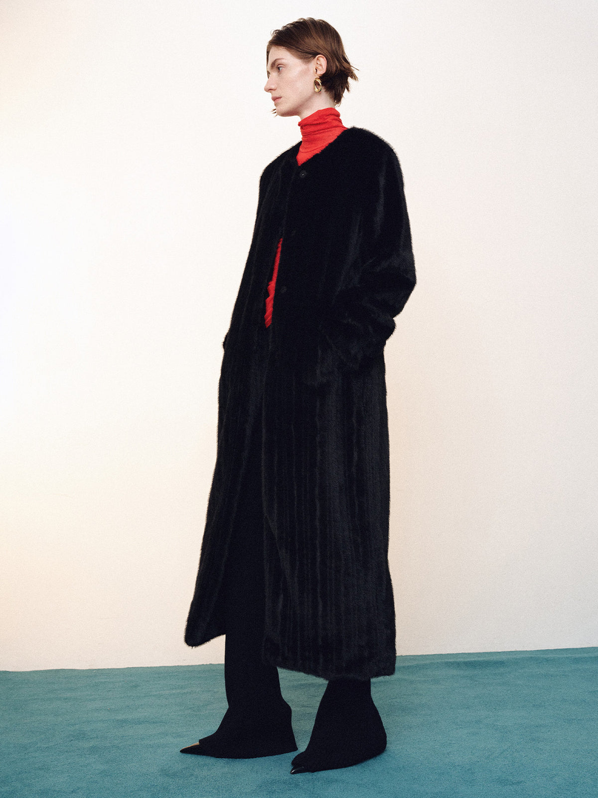 Tonywack - Superfine Merino Wool Rib Flared Pants (Black) product image 6 | TRAB K-Fashion Australia