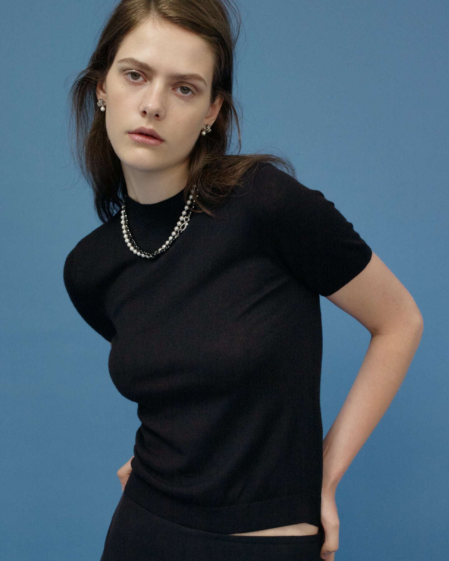 Numbering - Flat Coil with Pearl Earrings #4107 product image 4 | TRAB K-Fashion Australia