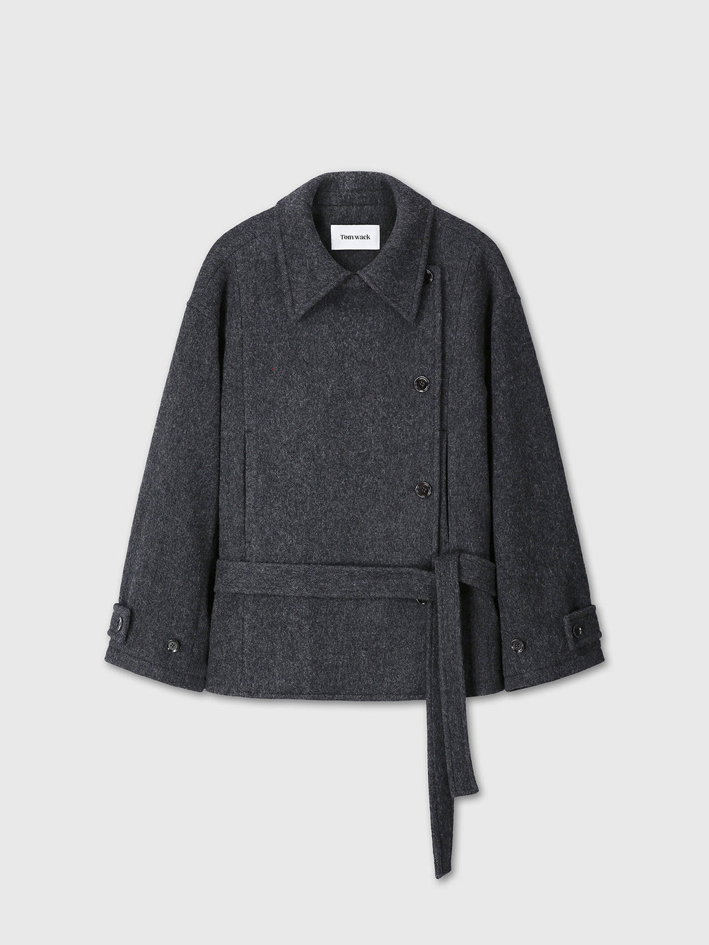 Tonywack - Wool Asymmetrical Short Coat (Anthracite) product image 8 | TRAB K-Fashion Australia