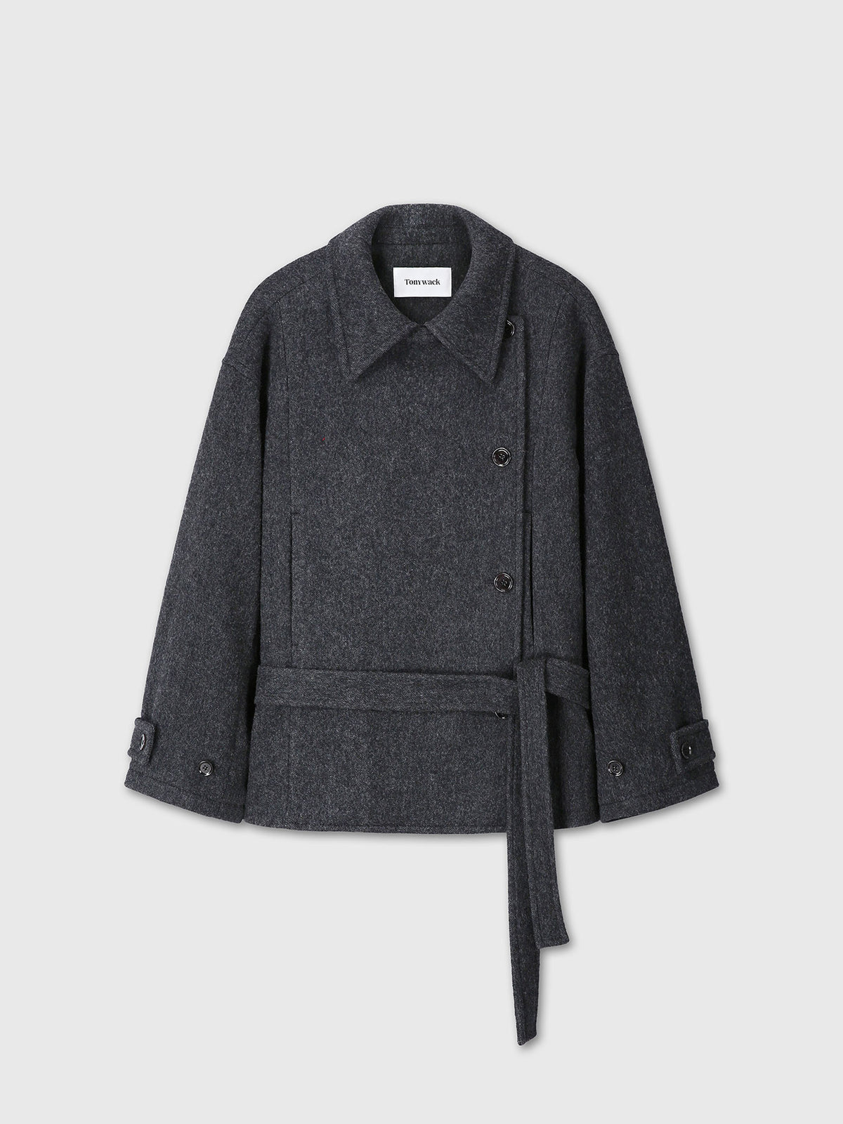 Tonywack - Wool Asymmetrical Short Coat (Anthracite) product image 8 | TRAB K-Fashion Australia