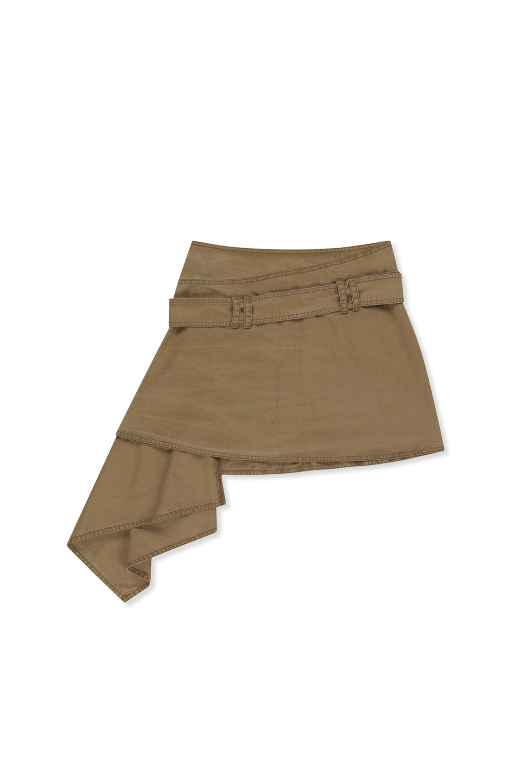 Matin Kim - Belted Layered Mini Skirt (Beige) product image 2 | TRAB K-Fashion Australia