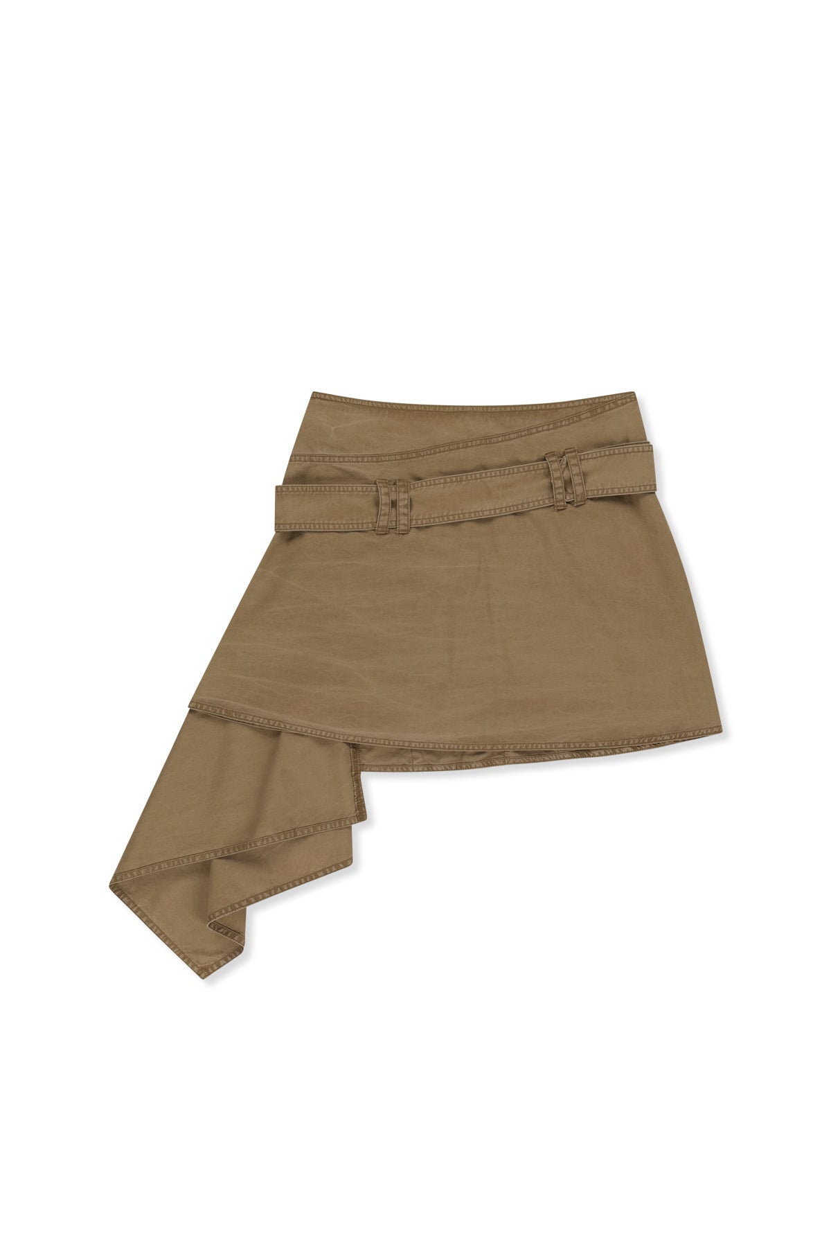Matin Kim - Belted Layered Mini Skirt (Beige) product image 2 | TRAB K-Fashion Australia