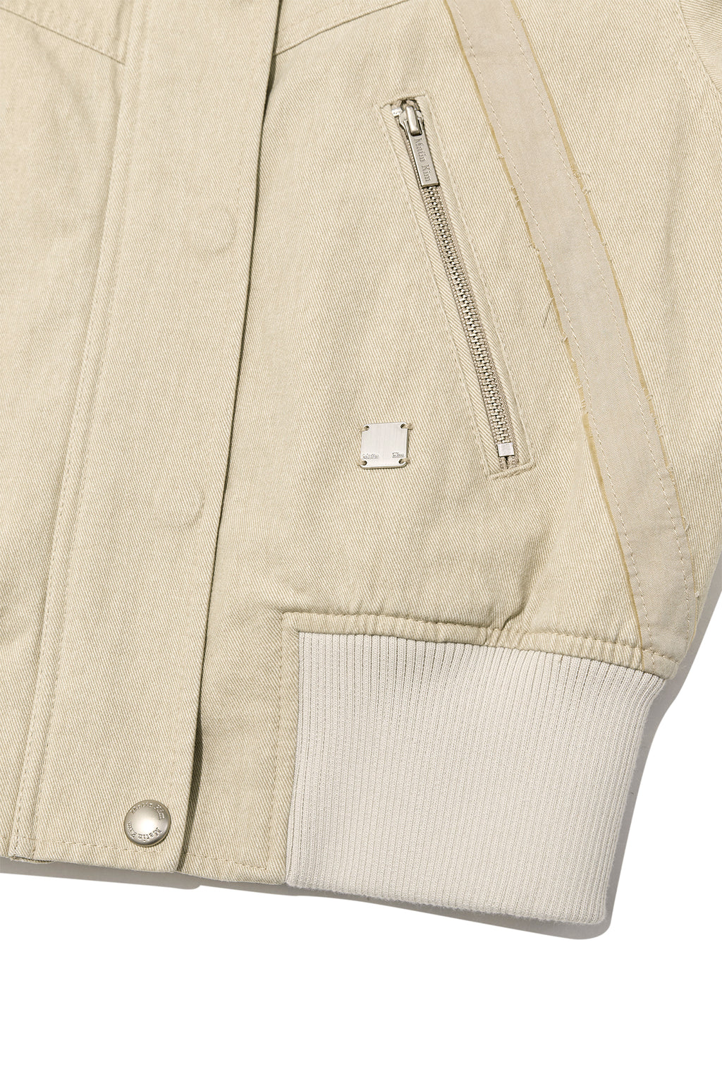 Matin Kim - Color Mixed Slim Bomber Jumper (Beige) product image 4 | TRAB K-Fashion Australia