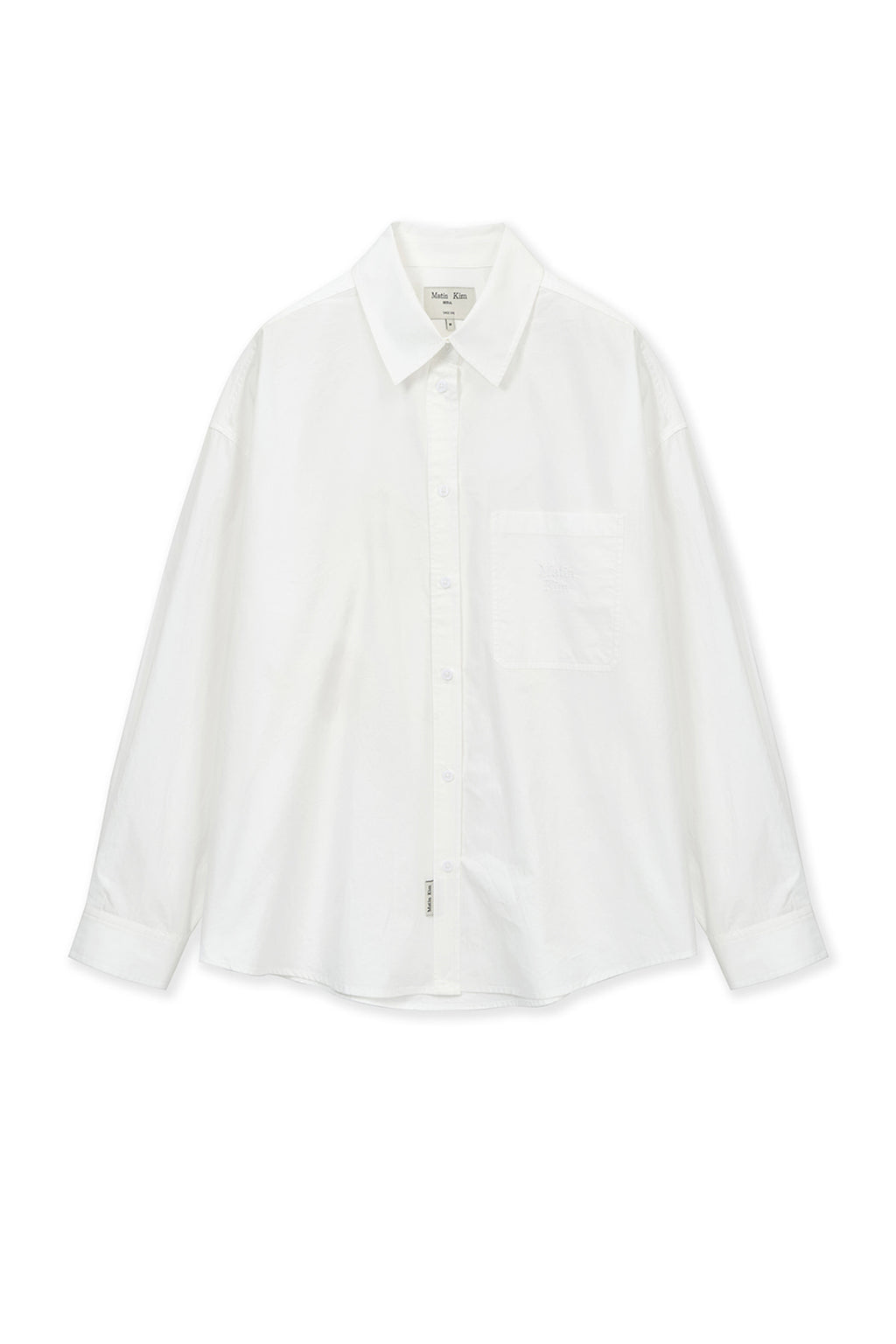 Matin Kim - Embroidery Small Logo Shirt (White) product image 1 | TRAB K-Fashion Australia