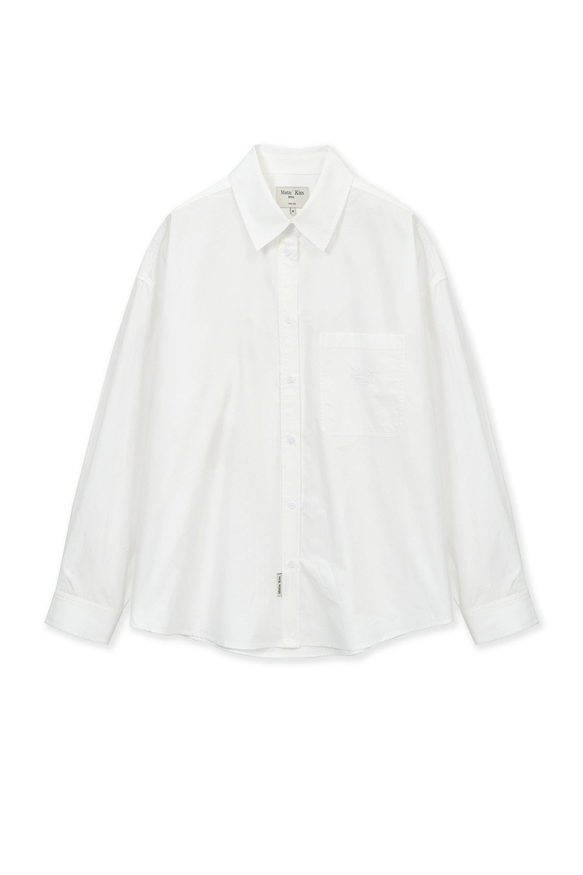 Matin Kim - Embroidery Small Logo Shirt (White) product image 1 | TRAB K-Fashion Australia