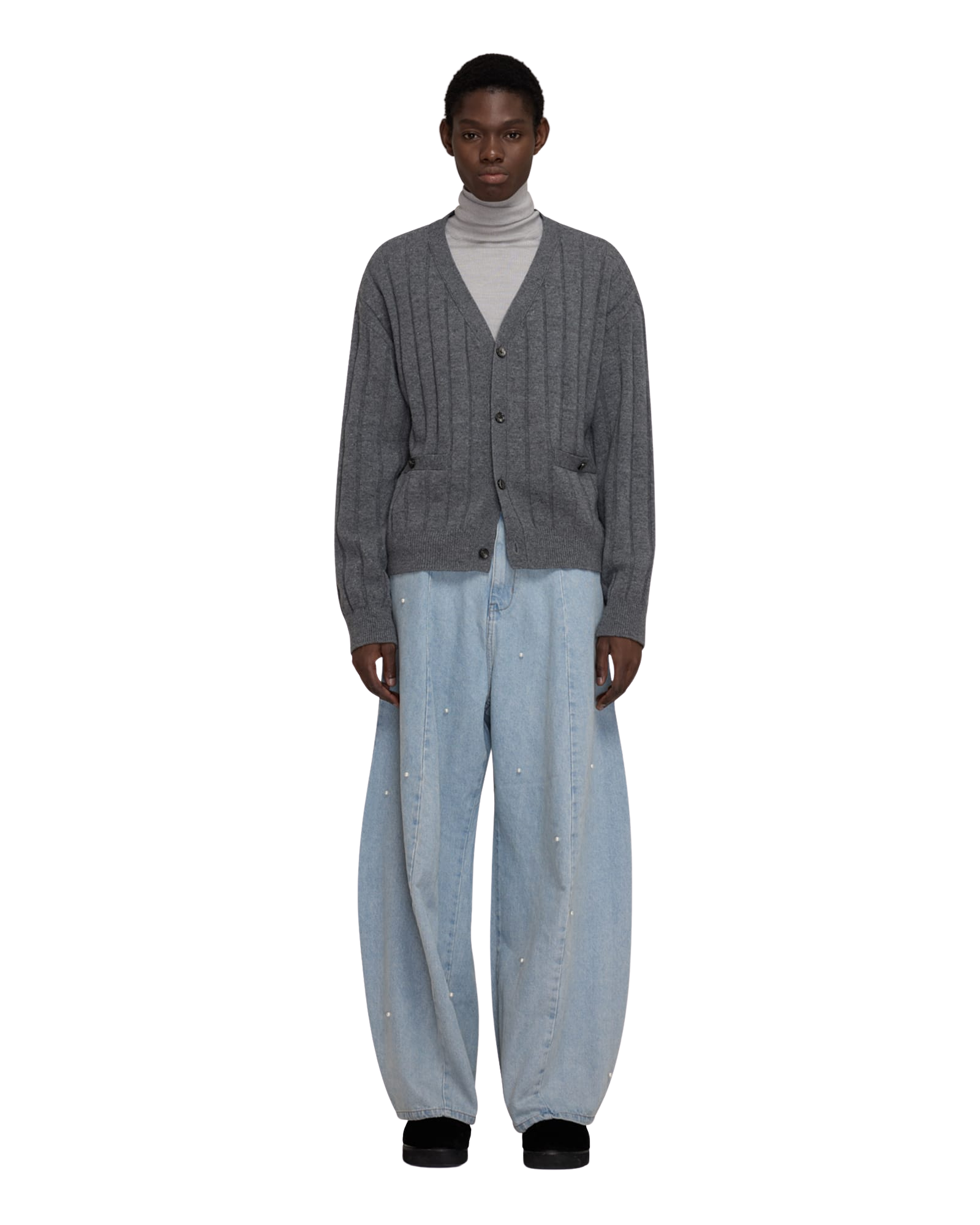 Kimhe Kim - V-Neck Cardigan (Black) product image 5 | TRAB K-Fashion Australia