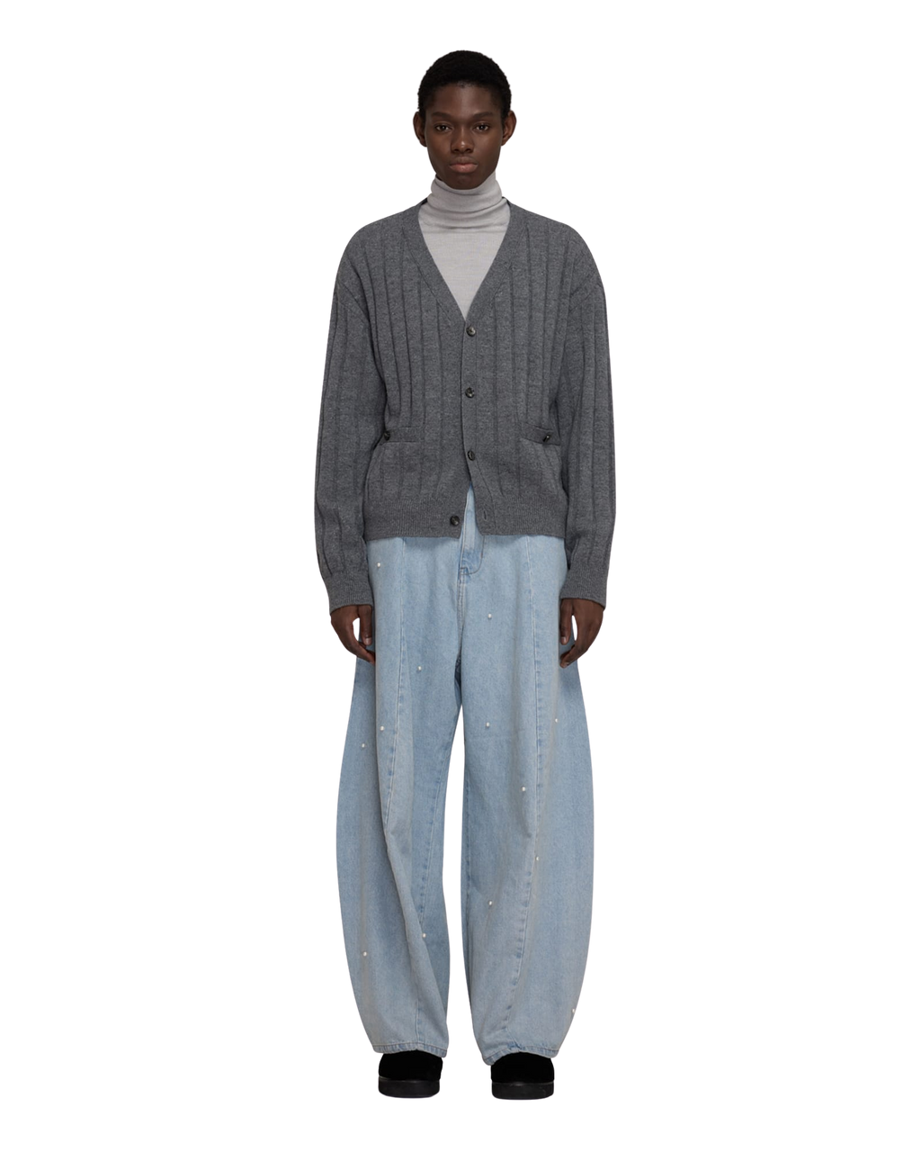 Kimhe Kim - V-Neck Cardigan (Dark Grey) product image 4 | TRAB K-Fashion Australia