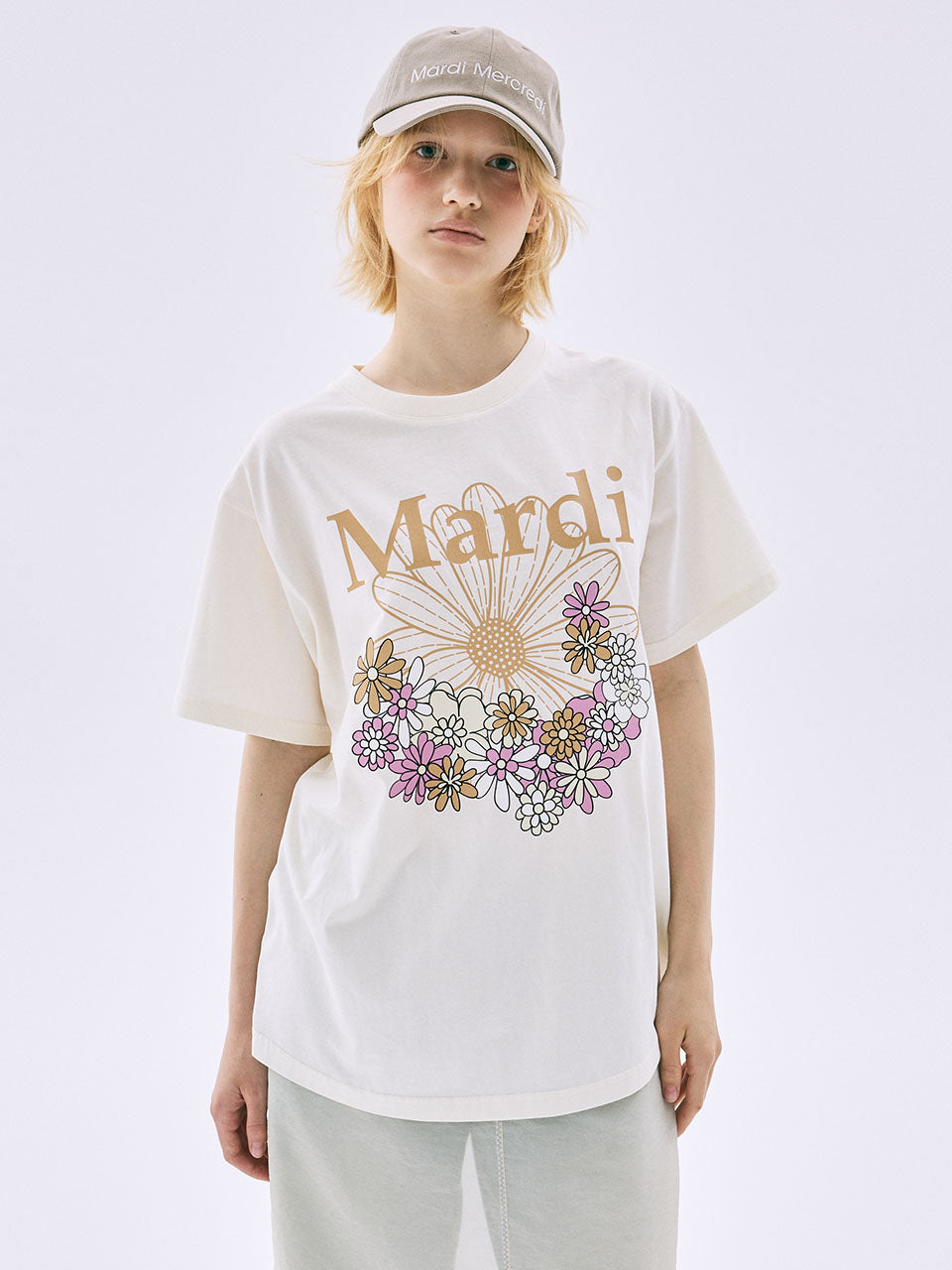 Mardi Mercredi - Tshirt Flowermardi Jardin (Cream Peanut) product image 1 | TRAB K-Fashion Australia