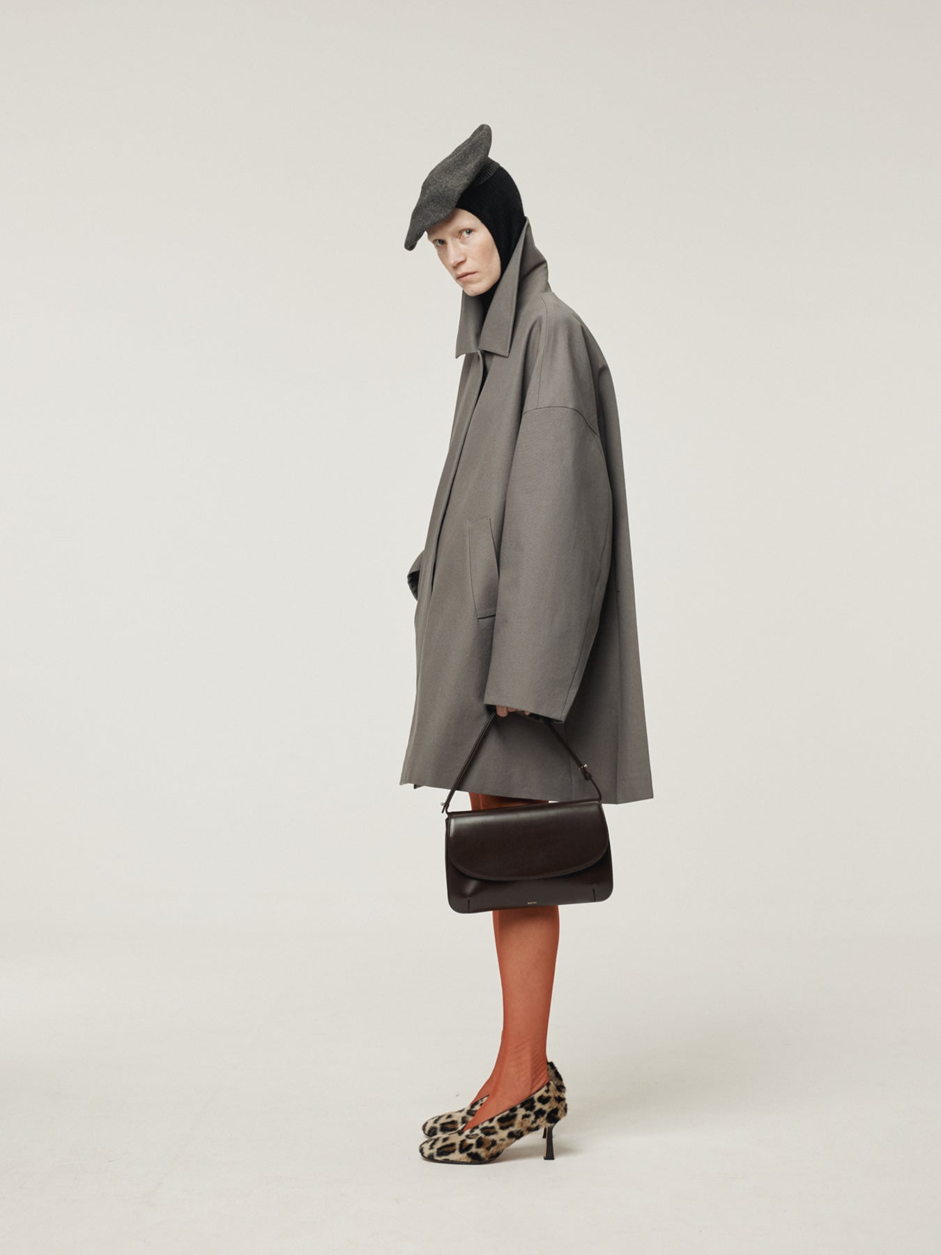 Recto - Oversized Half Coat (Stone Grey) product image 2 | TRAB K-Fashion Australia