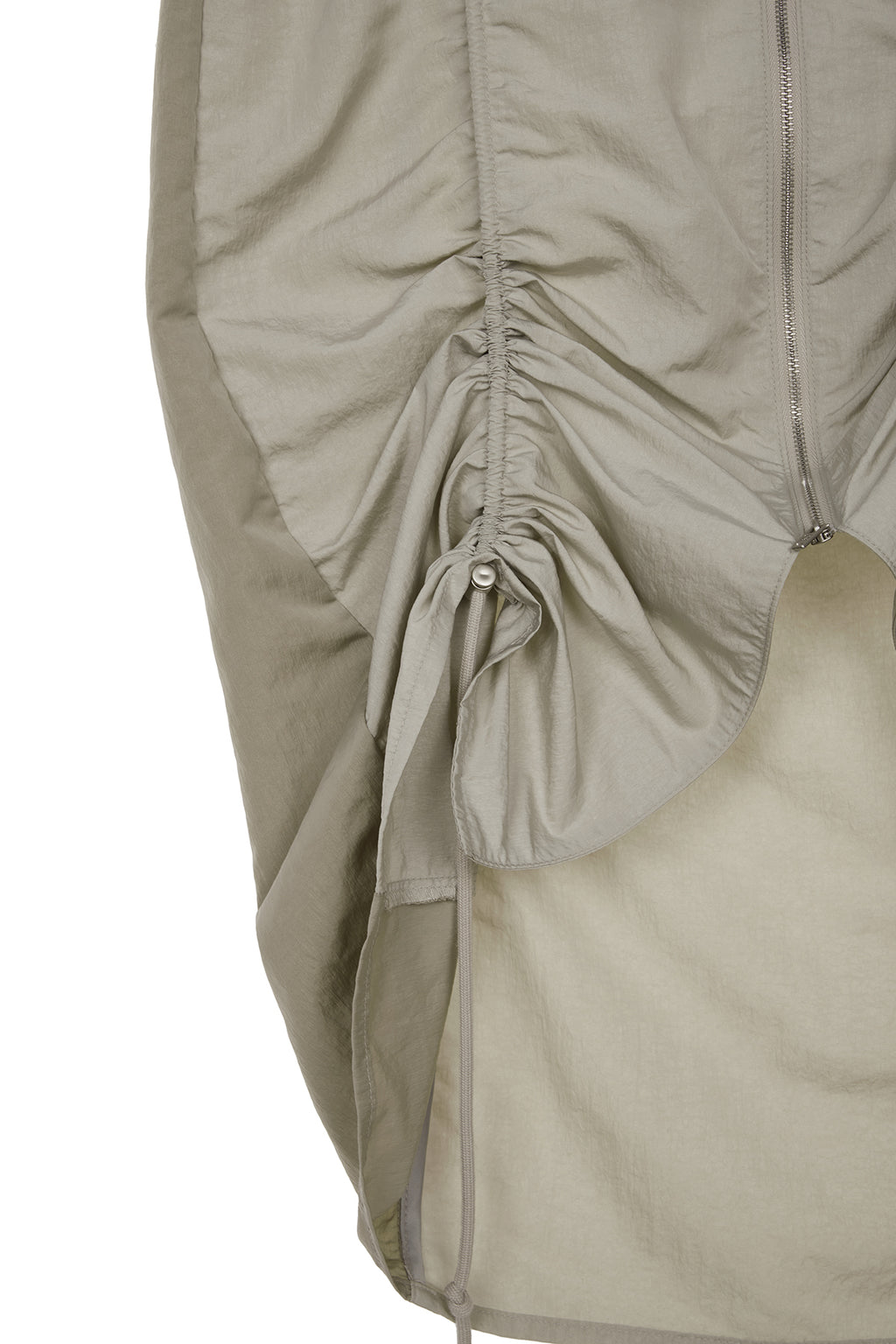 Matin Kim - Shirring Sleeveless Zip Up Dress (Beige) product image 4 | TRAB K-Fashion Australia