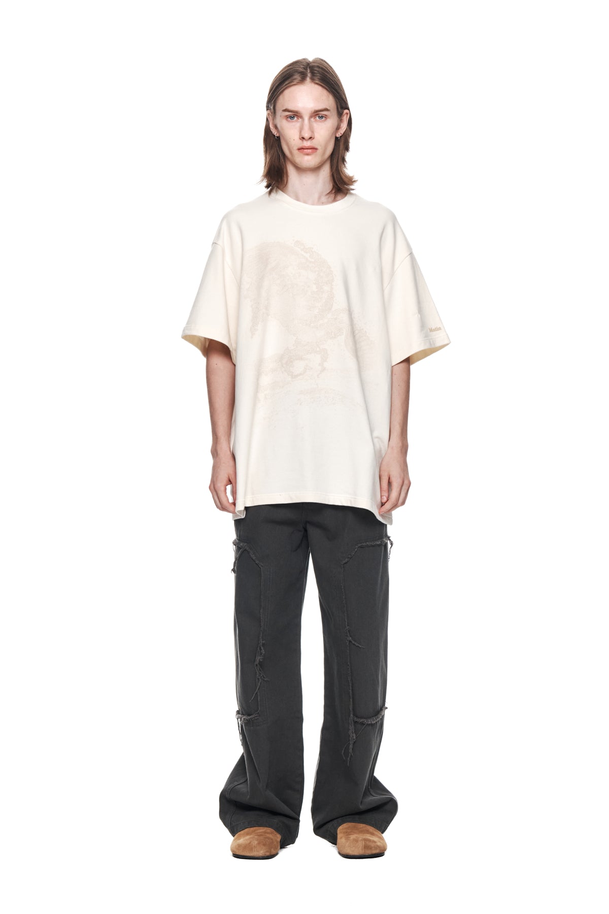 Matin Kim - Double Knee Cotton Denim Pants (Charcoal) product image 10 | TRAB K-Fashion Australia