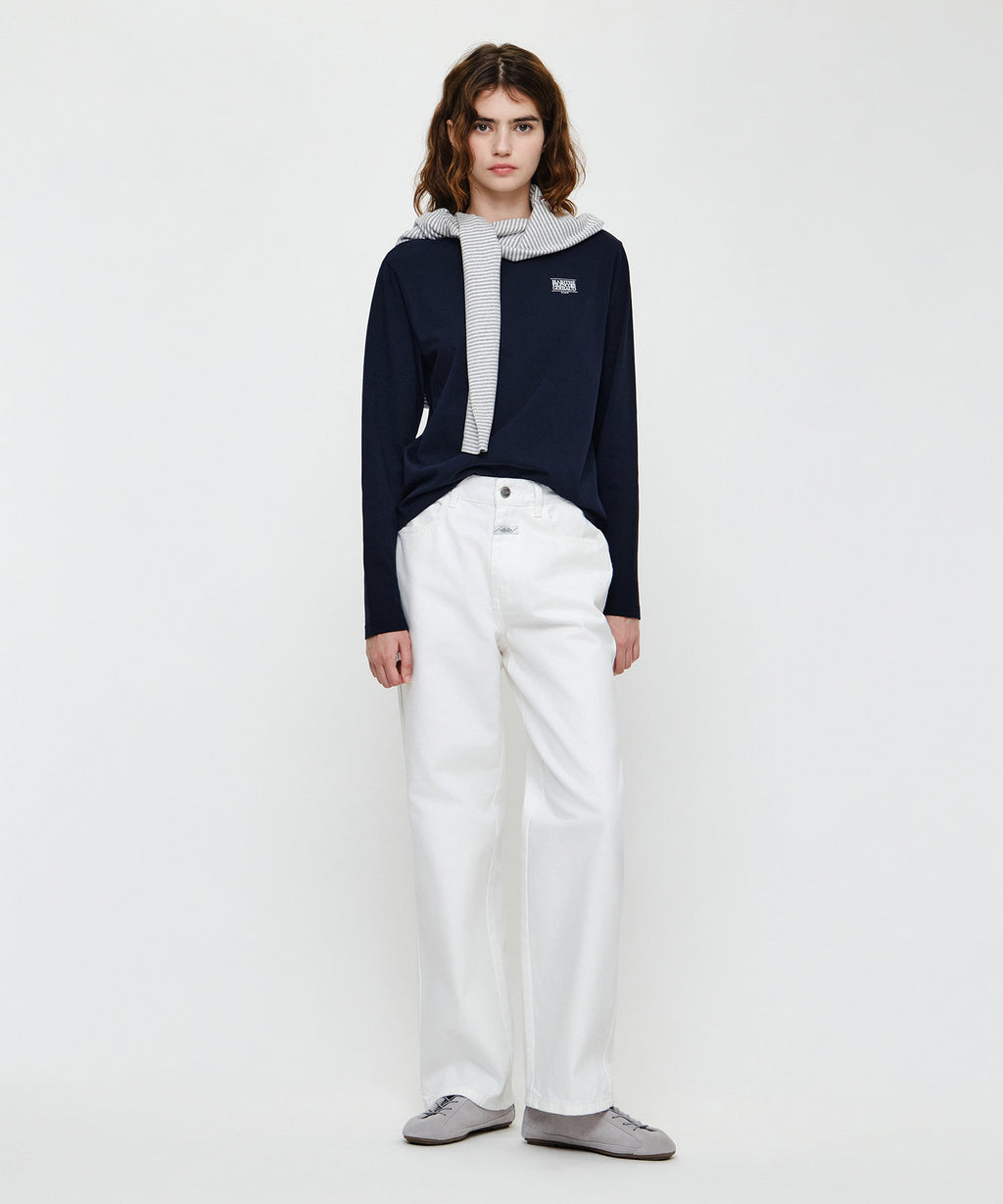 Marithe & Francois Girbaud - Small Classic Logo Long Sleeve Tee (Navy) product image 4 | TRAB K-Fashion Australia