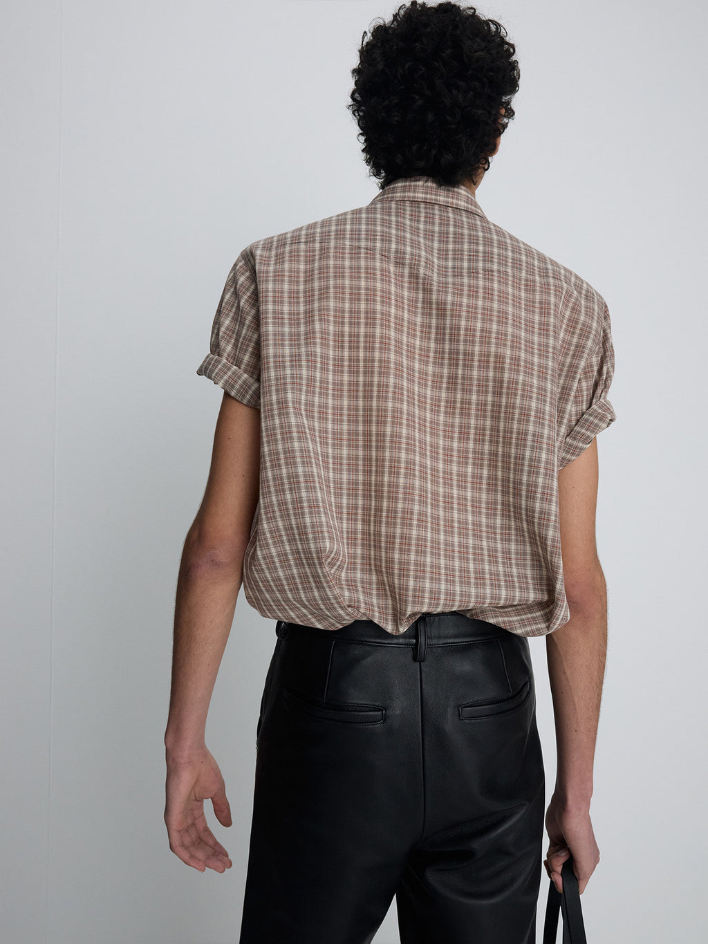 Tonywack - Checked Cotton Blend Western Shirt (Taupe/Amber) product image 6 | TRAB K-Fashion Australia