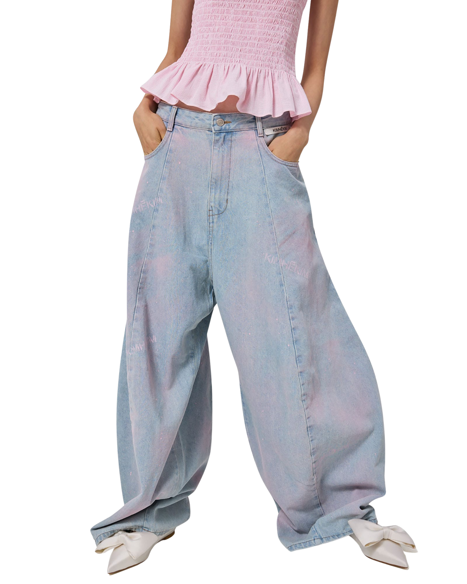 Kimhe Kim - Spray Dyed Balloon Fit Jeans (Sky Blue) product image 11 | TRAB K-Fashion Australia