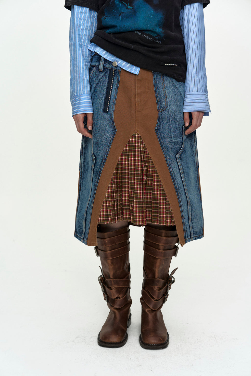 Andersson Bell - Carpenter Deconstructed Pleats Skirt (Hamilton Brown) product image 4 | TRAB K-Fashion Australia