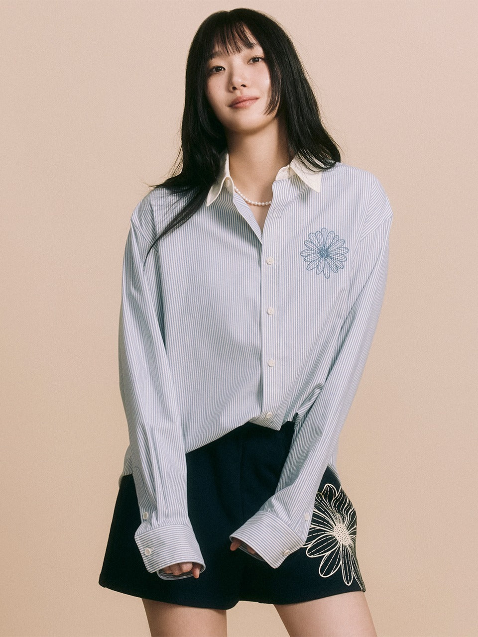 Mardi Mercredi - Oxford Shirt Stripe (Sky Blue) product image 1 | TRAB K-Fashion Australia
