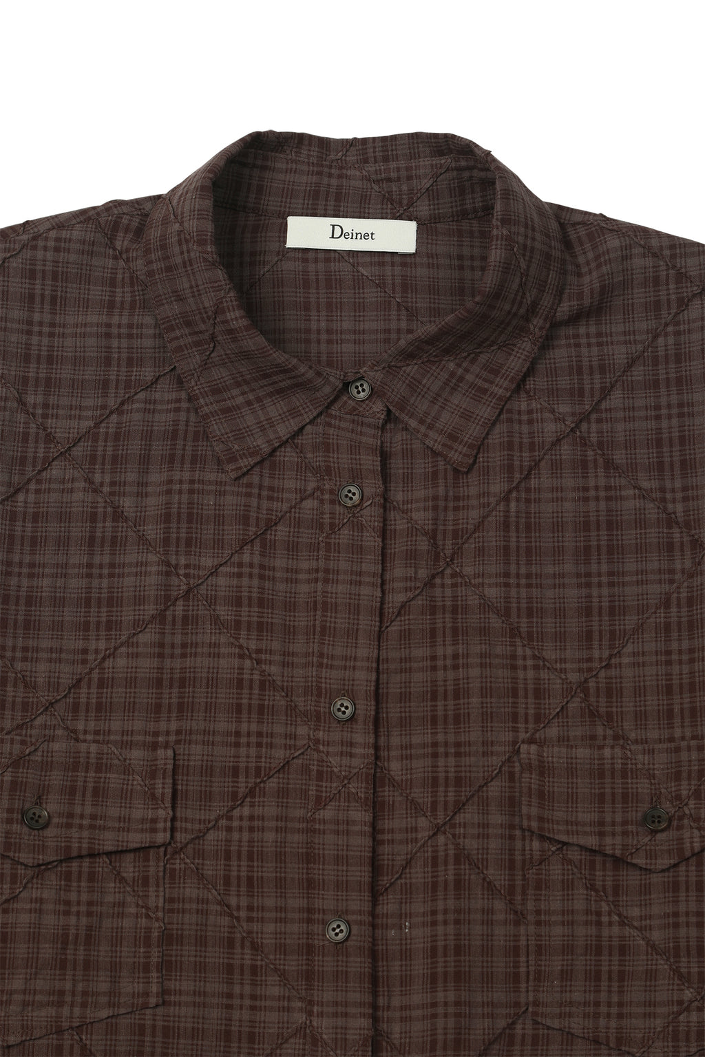 Deinet - Double Checkered Overfit Shirt (Brown) product image 13 | TRAB K-Fashion Australia