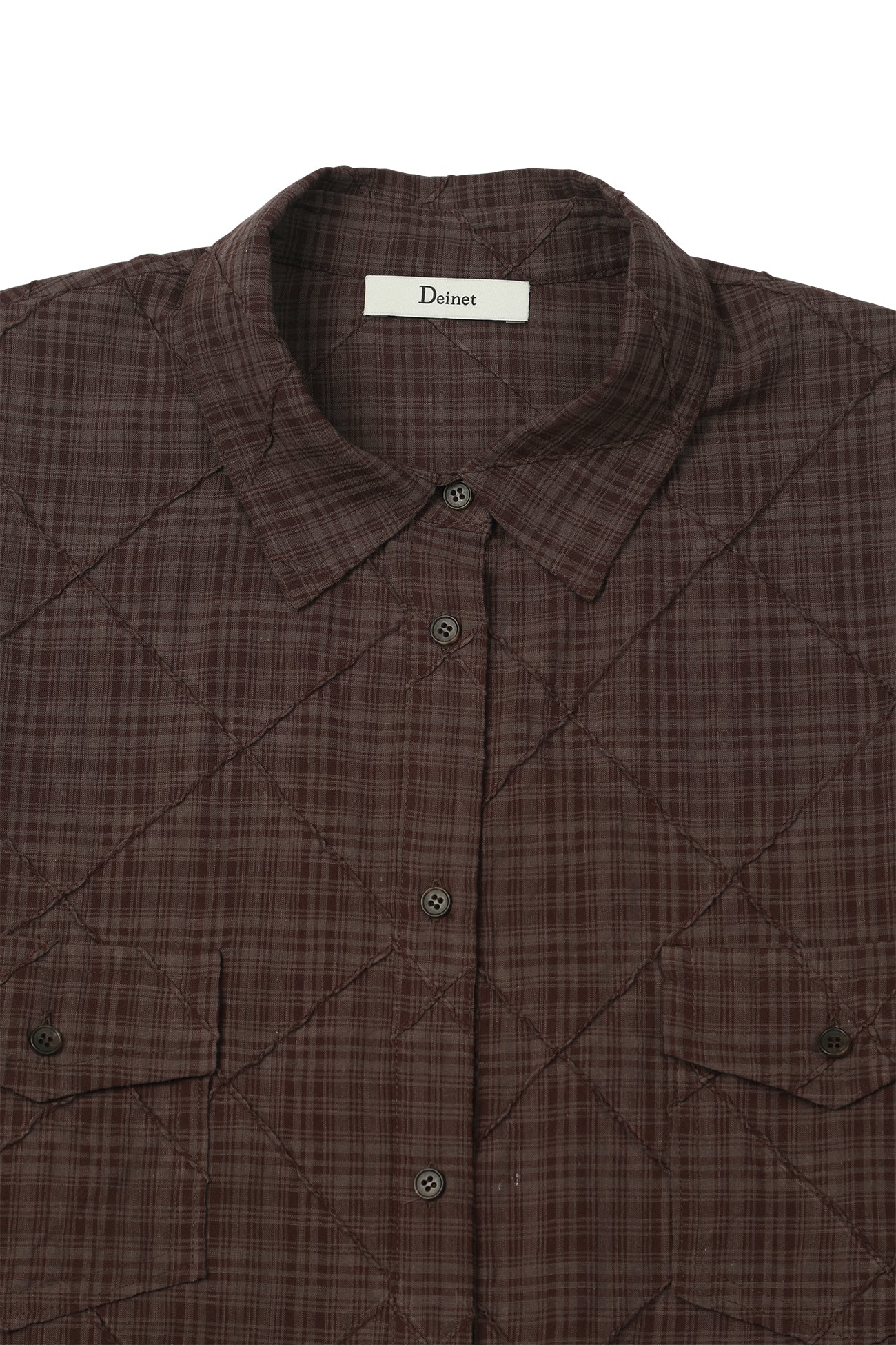 Deinet - Double Checkered Overfit Shirt (Brown) product image 13 | TRAB K-Fashion Australia
