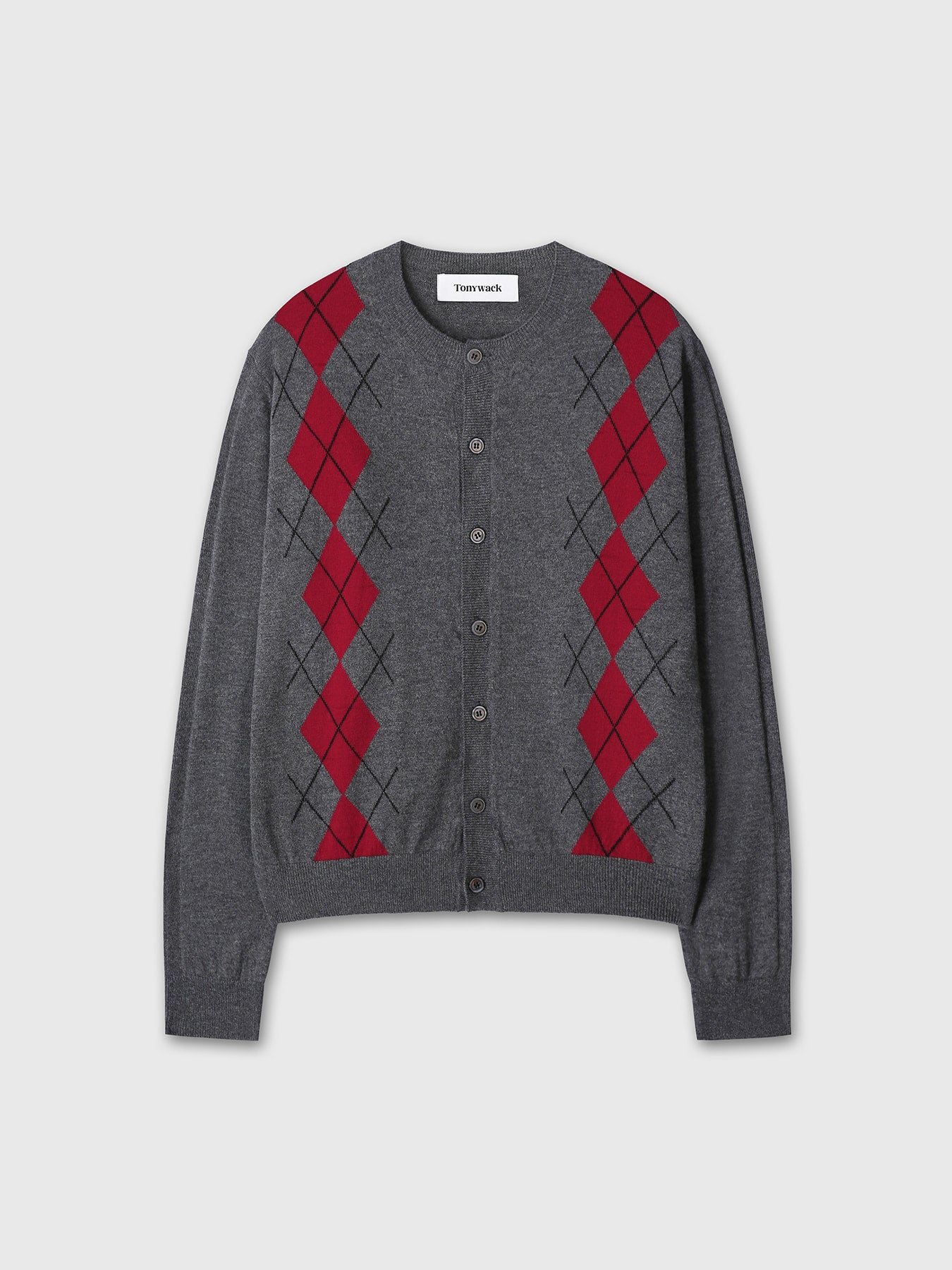 Tonywack - Merino Wool Argyle Cardigan (Grey/Red) product image 10 | TRAB K-Fashion Australia