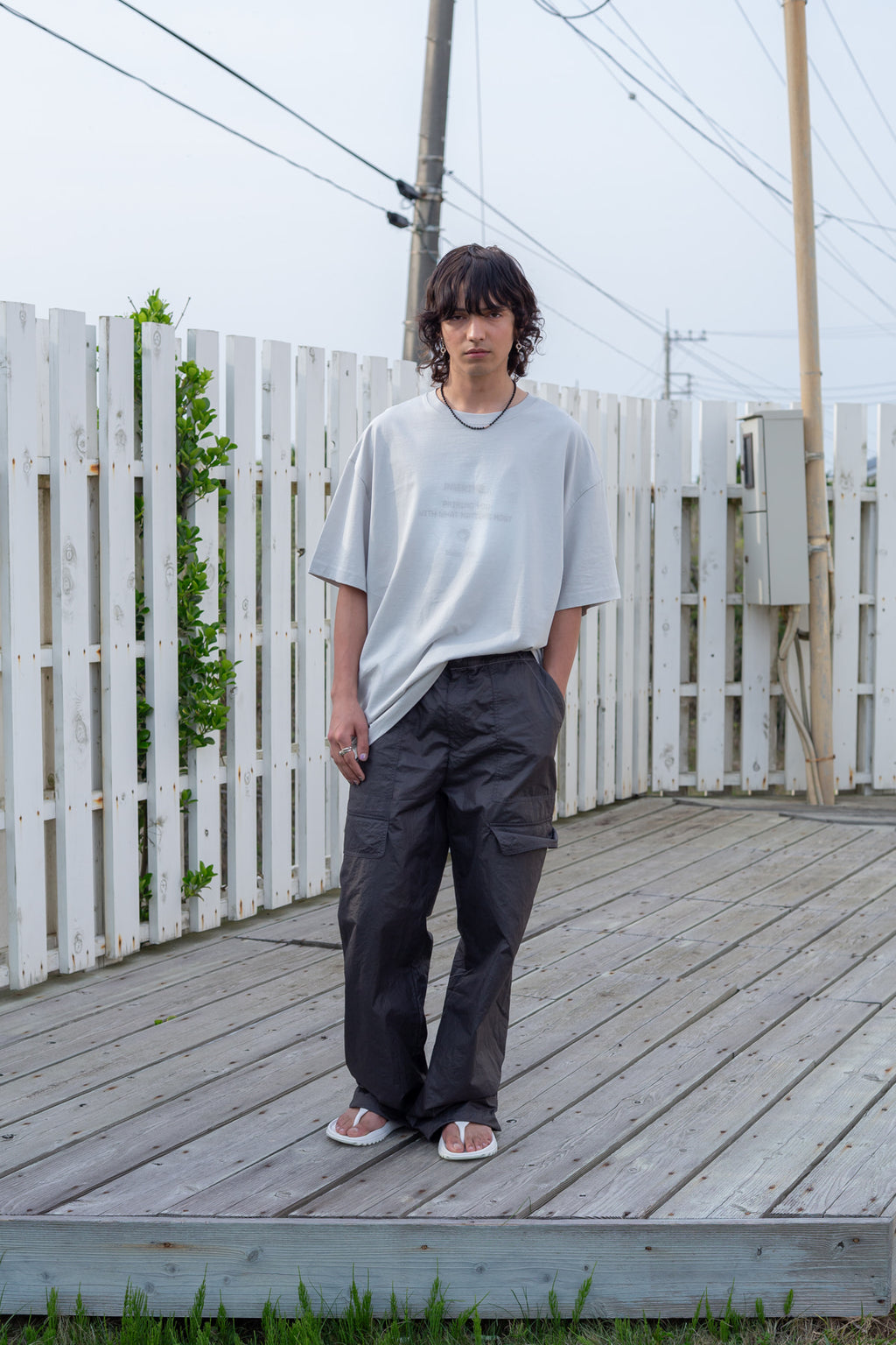 Matin Kim - Stitch Point Nylon Pants (Charcoal) product image 8 | TRAB K-Fashion Australia