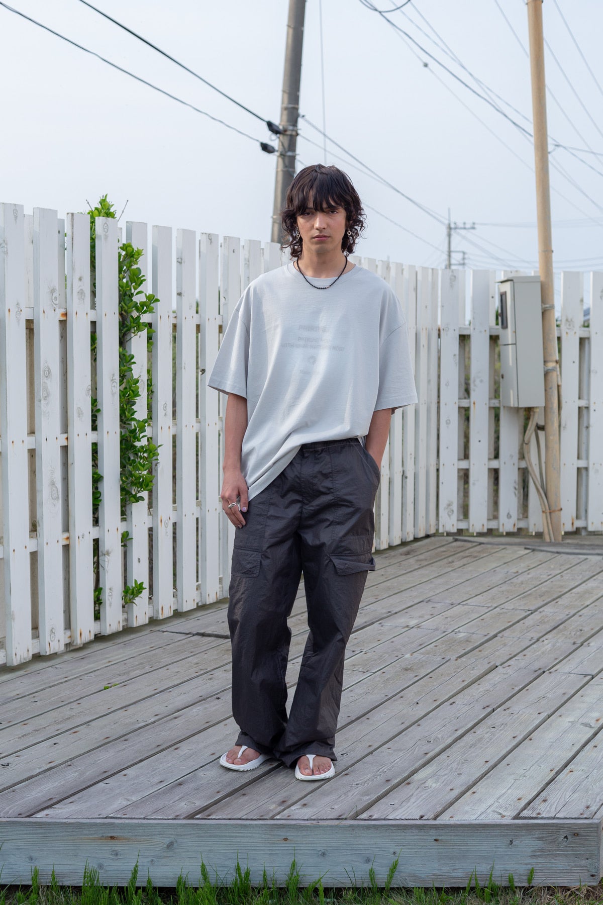 Matin Kim - Stitch Point Nylon Pants (Charcoal) product image 8 | TRAB K-Fashion Australia