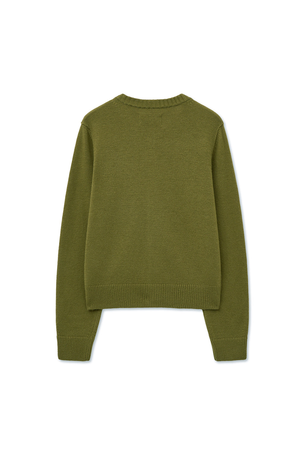 Matin Kim - Cashmere Blended Round Knit Cardigan (Olive) product image 2 | TRAB K-Fashion Australia