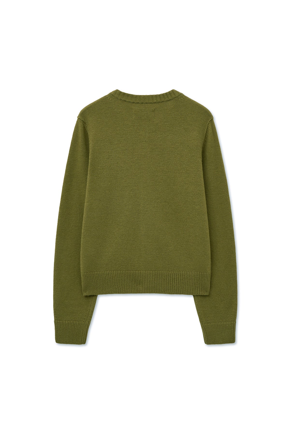 Matin Kim - Cashmere Blended Round Knit Cardigan (Olive) product image 2 | TRAB K-Fashion Australia