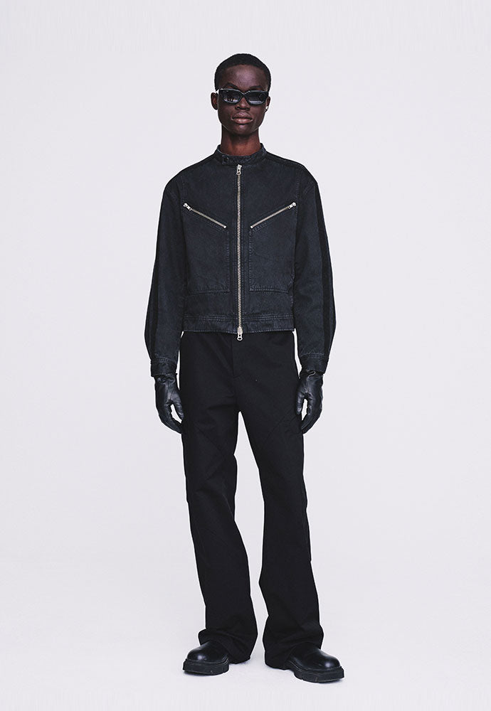 Tonywack - Garment-Dyeing Hard Twist Cotton Café Racer Jacket (Faded Black) product image 3 | TRAB K-Fashion Australia
