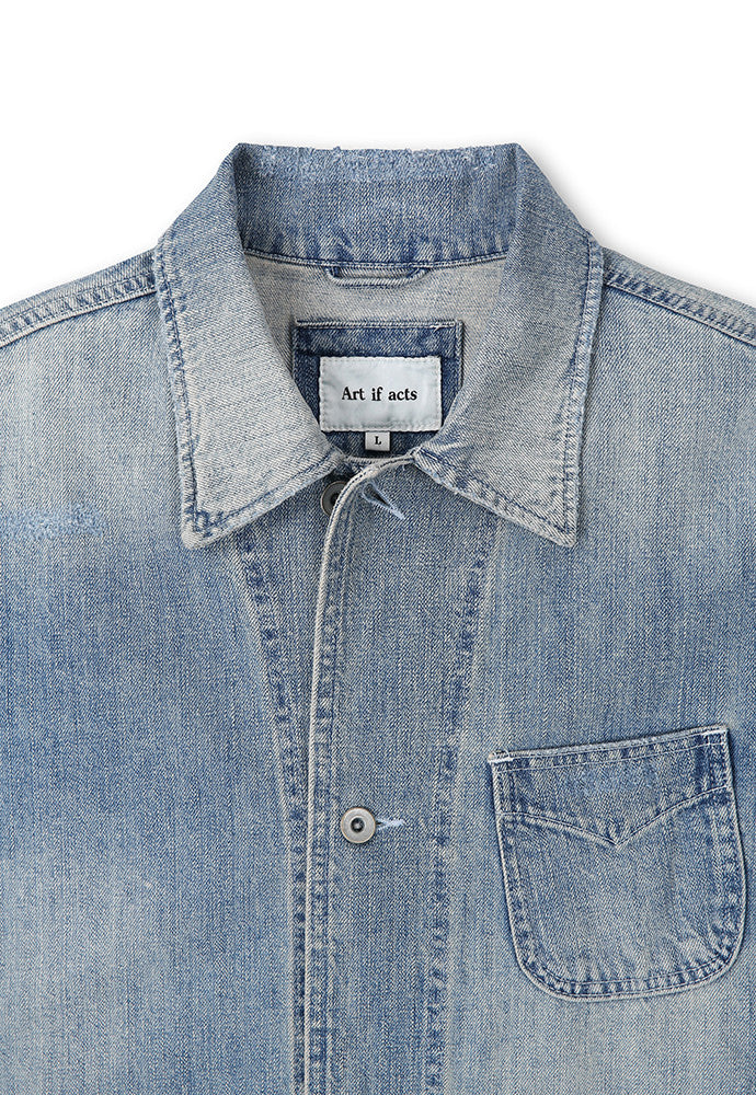 Art if acts - Denim Western Coverall Jacket (Light Indigo) product image 7 | TRAB K-Fashion Australia