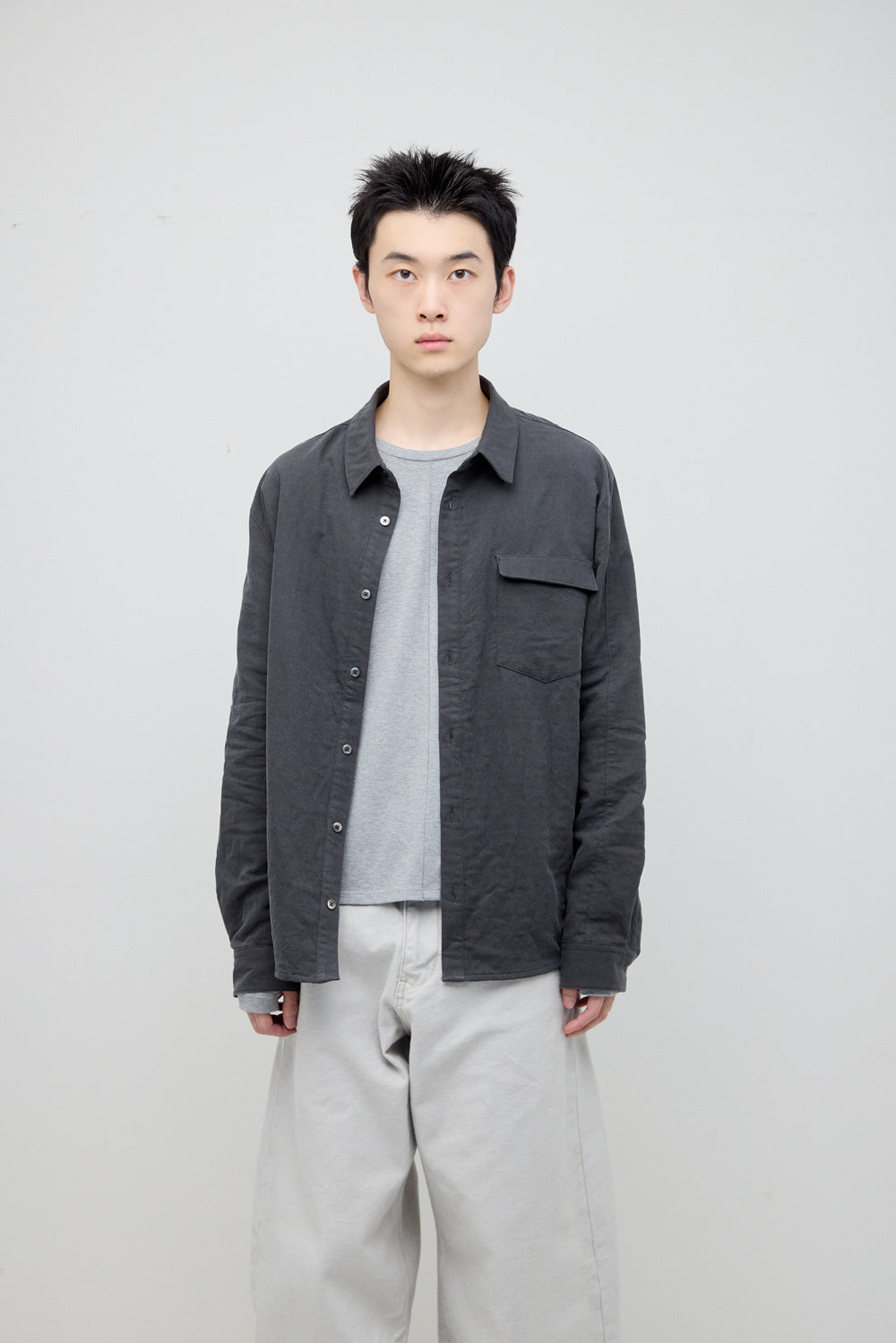 Hatchingroom - Curved Shirt (Dyed Charcoal) product image 7 | TRAB K-Fashion Australia