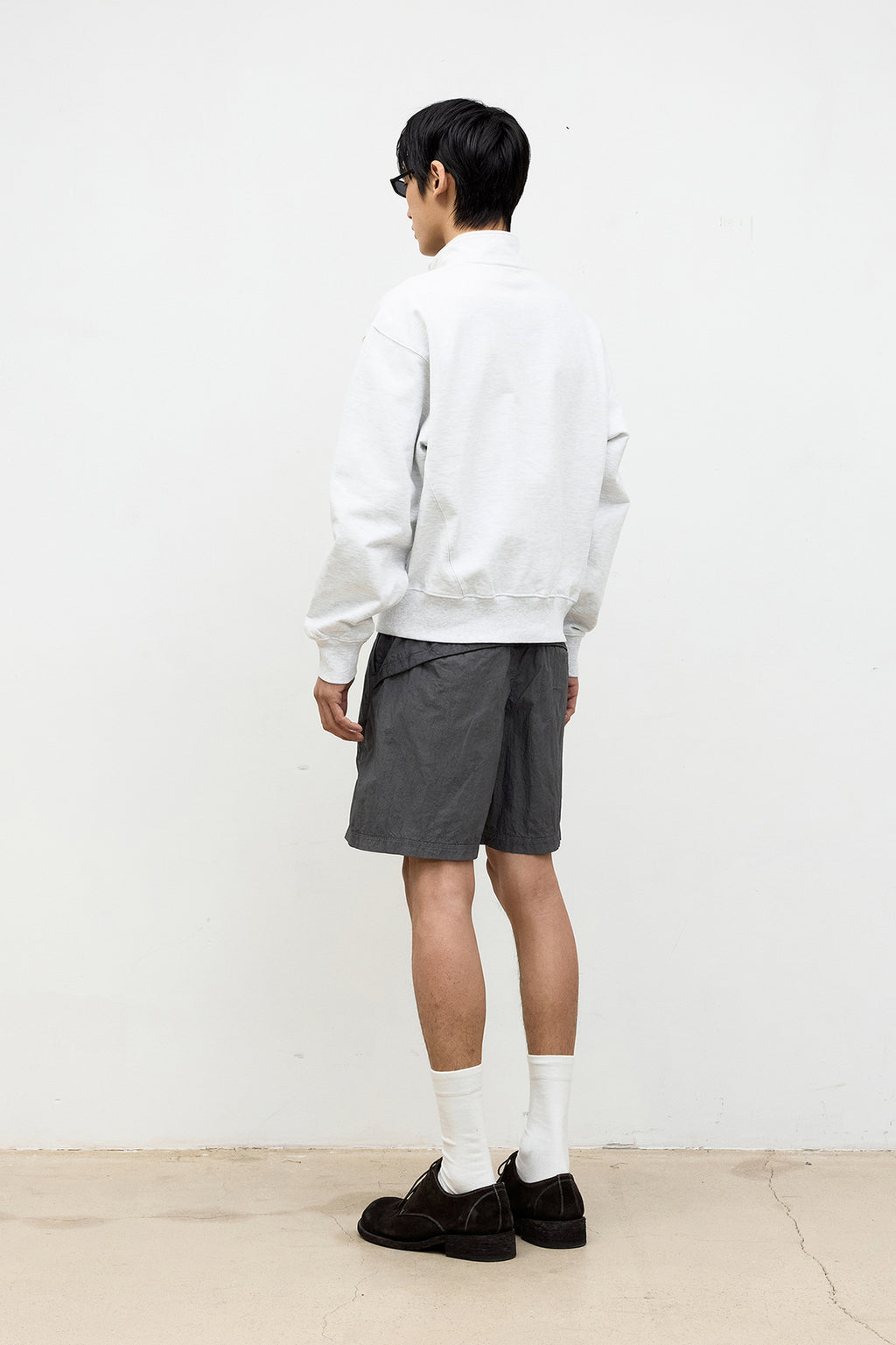 Coor - Semi Over Fit Half Zip-Up Sweatshirt (Melange Gray) product image 4 | TRAB K-Fashion Australia