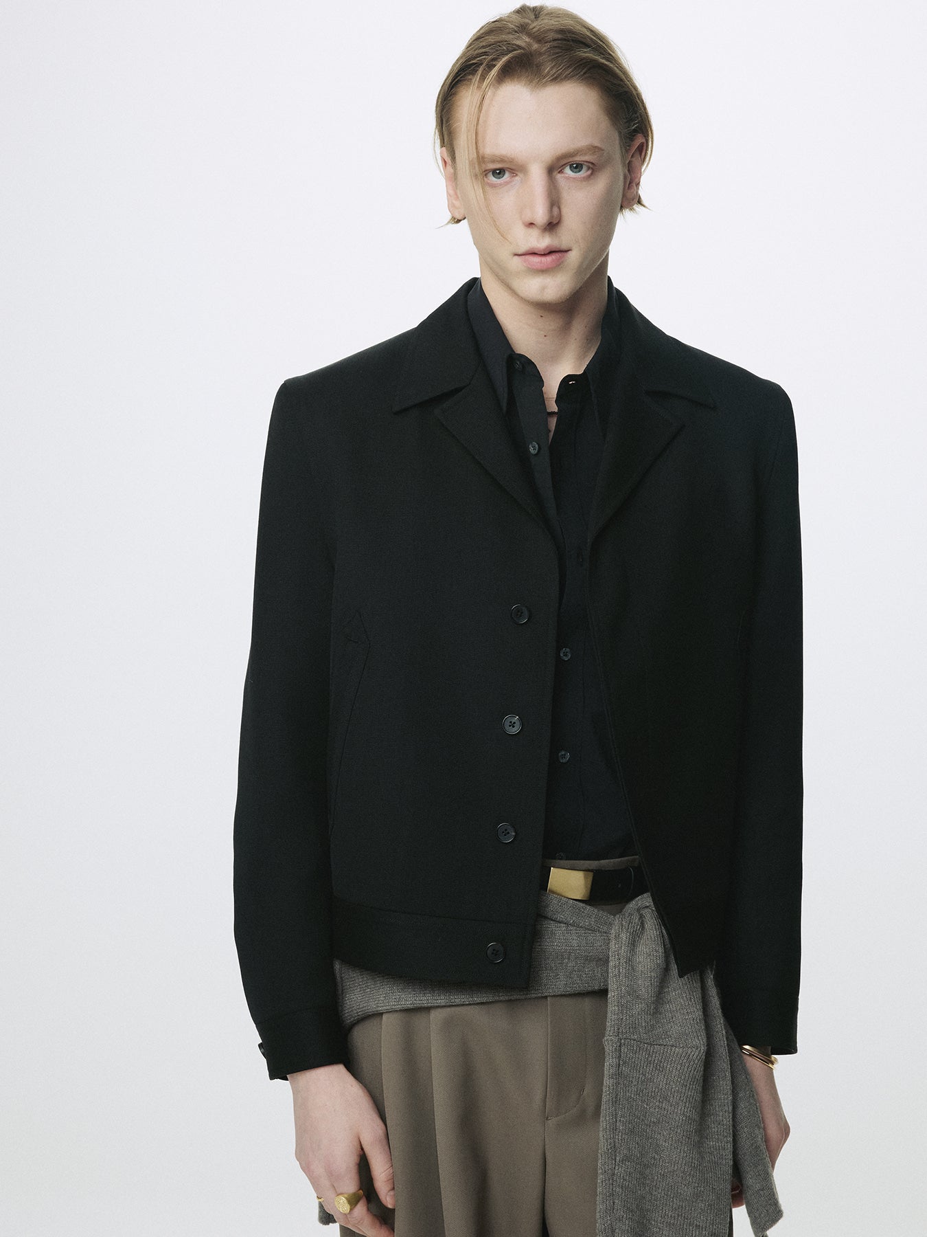 Tonywack - Wool Cropped Tailored Blouson (Black) product image 4 | TRAB K-Fashion Australia